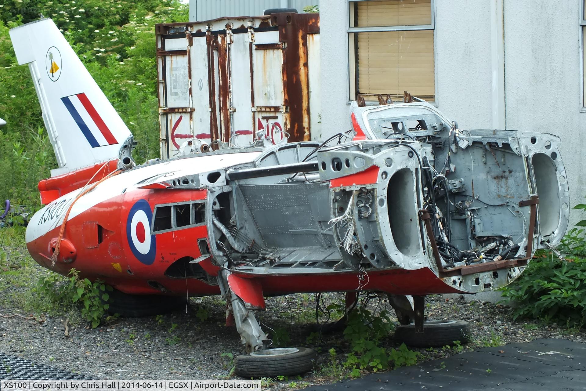XS100, 1964 Hawker Siddeley Gnat T.1 C/N FL594, used as a parts source by Heritage Aircraft Ltd