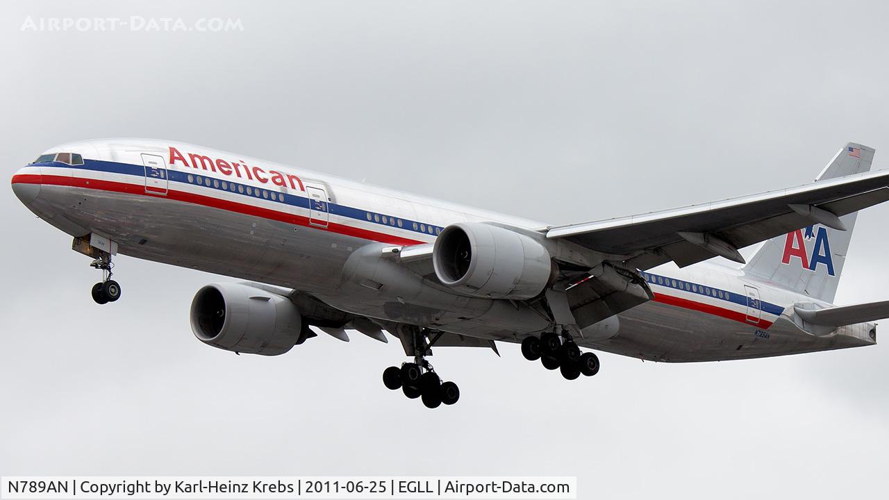 N789AN, 2000 Boeing 777-223 C/N 30252, Final RWY 27R