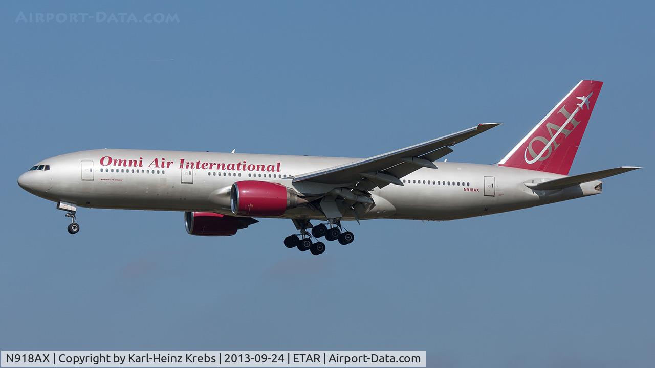 N918AX, 1997 Boeing 777-222 C/N 26935, Final RWY 26