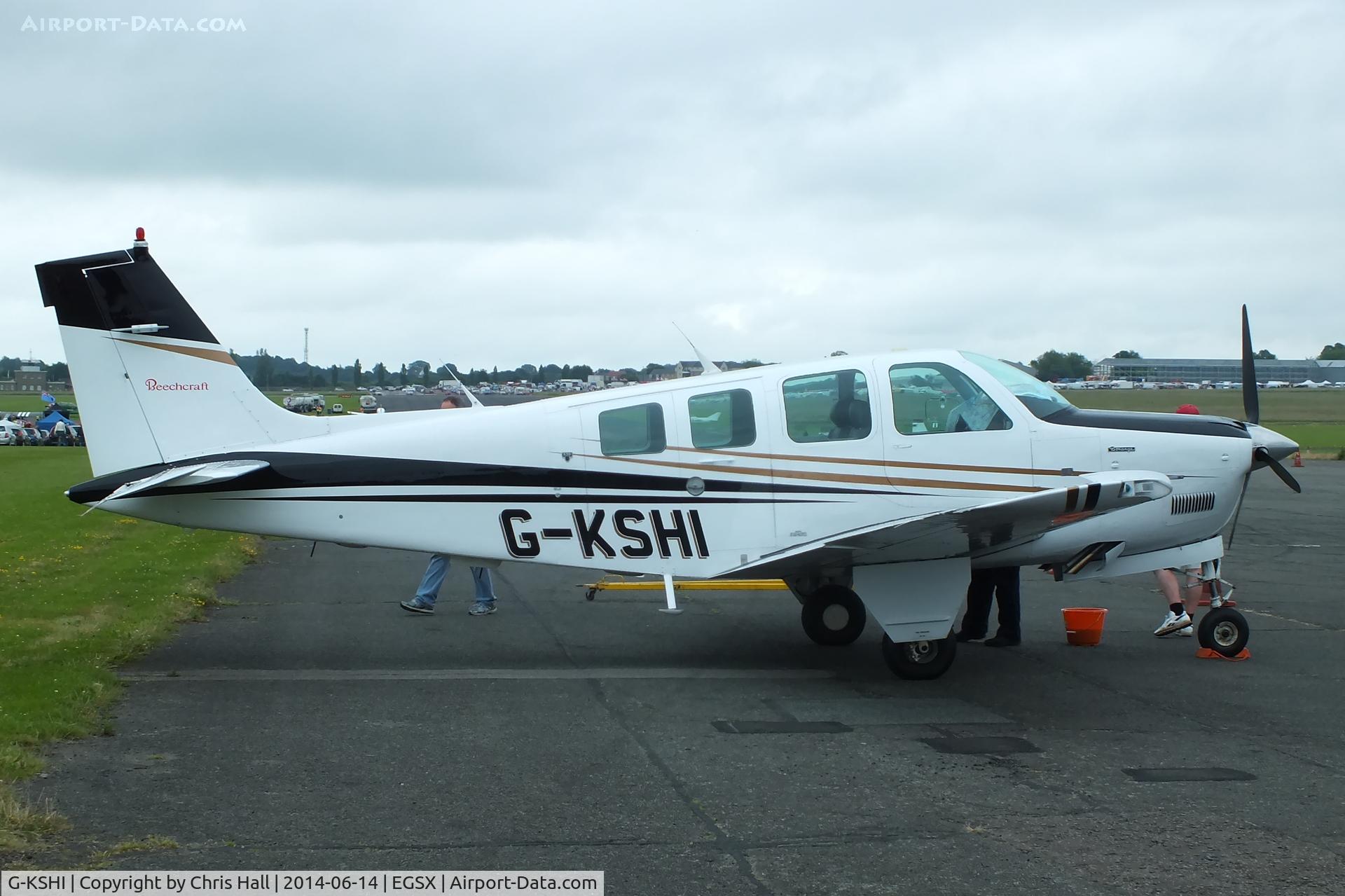 G-KSHI, 1987 Beechcraft A36 Bonanza C/N E-2353, at the Air Britain fly in