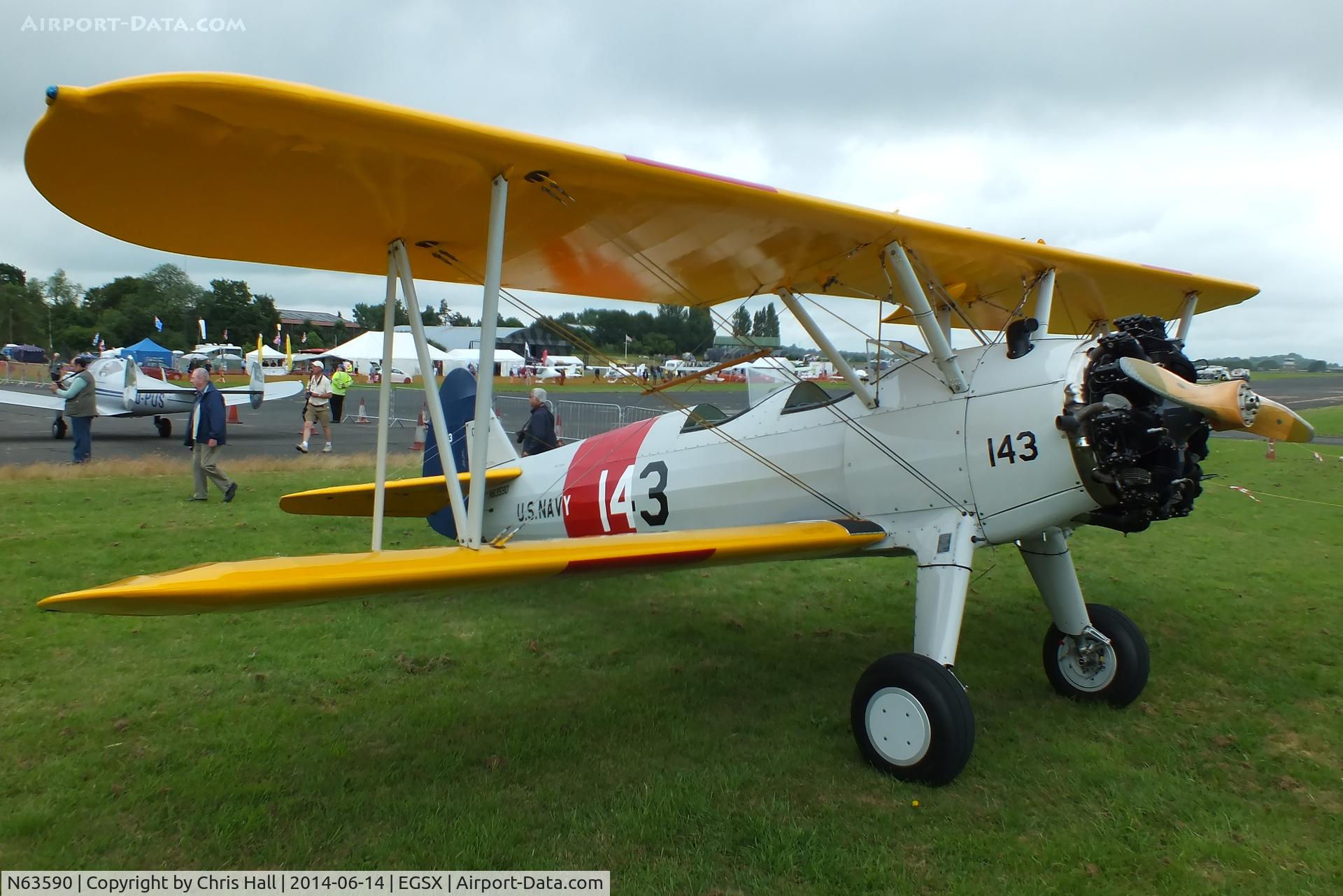 N63590, 1943 Boeing A75N1(PT17) C/N 75-7143, at the Air Britain fly in