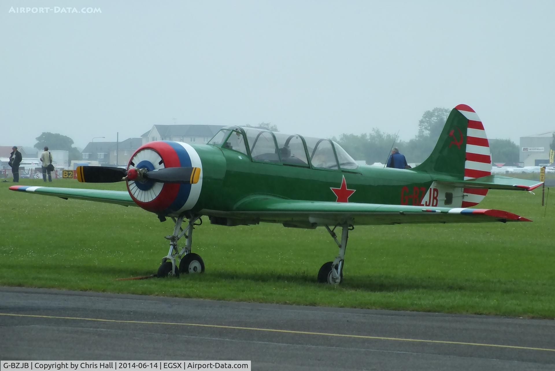 G-BZJB, 1981 Bacau Yak-52 C/N 811601, at the Air Britain fly in