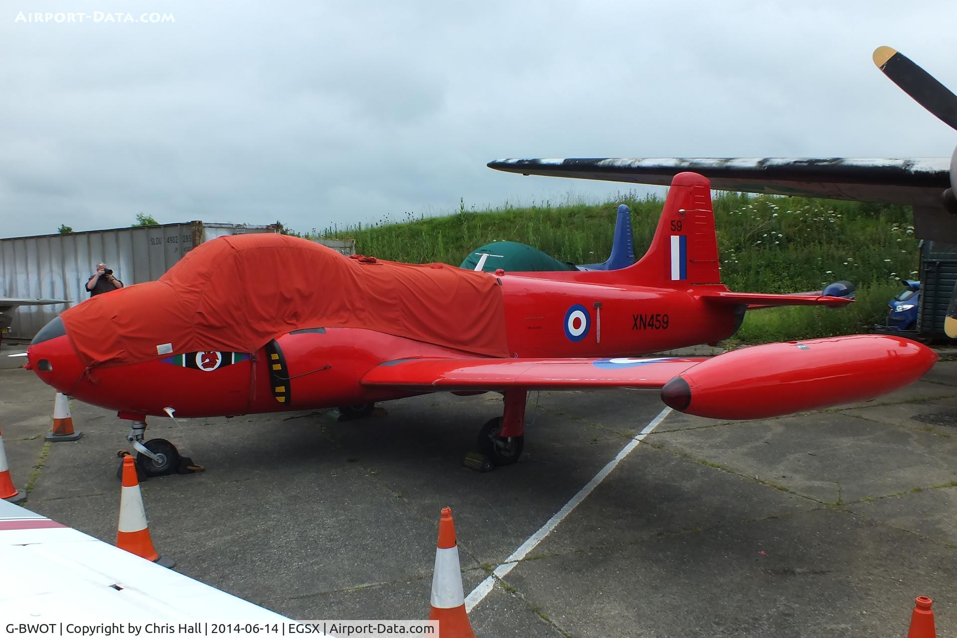 G-BWOT, 1961 Hunting P-84 Jet Provost T.3A C/N PAC/W/10138, at the Air Britain fly in