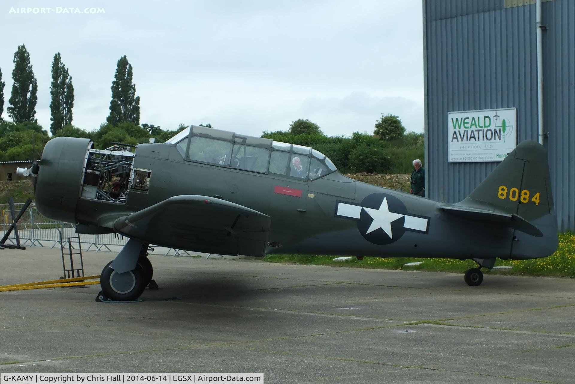 G-KAMY, North American AT-6D Harvard III C/N 88-16849 (42-85068), at the Air Britain fly in