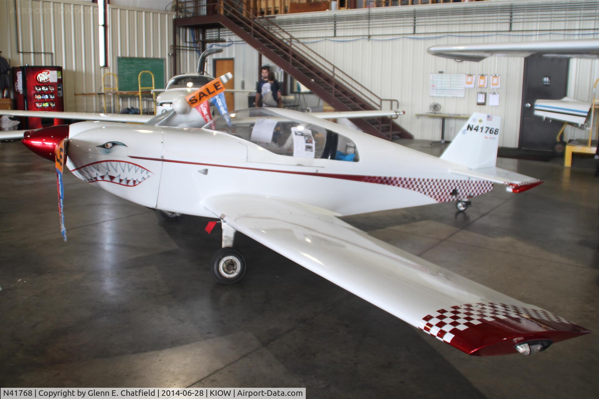 N41768, Rand Robinson KR-2S C/N CLAPP2, Among aircraft displayed in a hangar during the air show