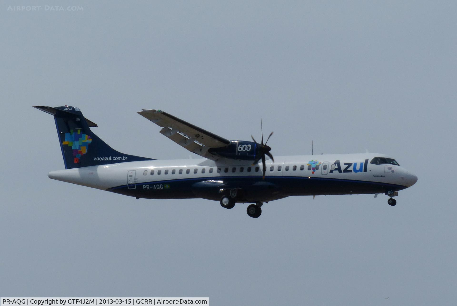 PR-AQG, 2013 ATR 72-600 (72-212A) C/N 1076, PR-AQG on delivery flight at ACE 15.3.13