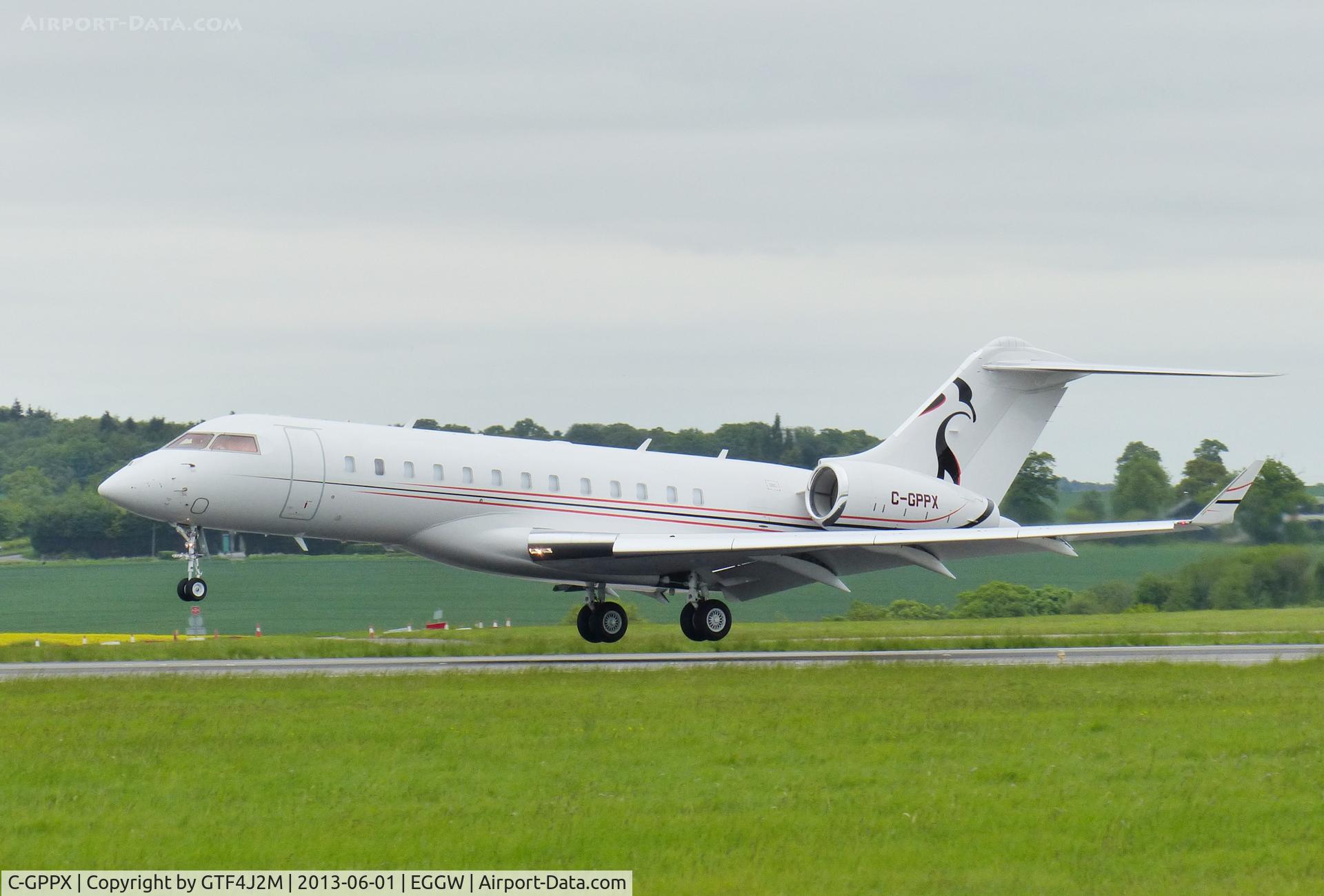 C-GPPX, 2011 Bombardier BD-700-1A10 Global 6000 C/N 9460, C-GPPX at Luton 1.6.13