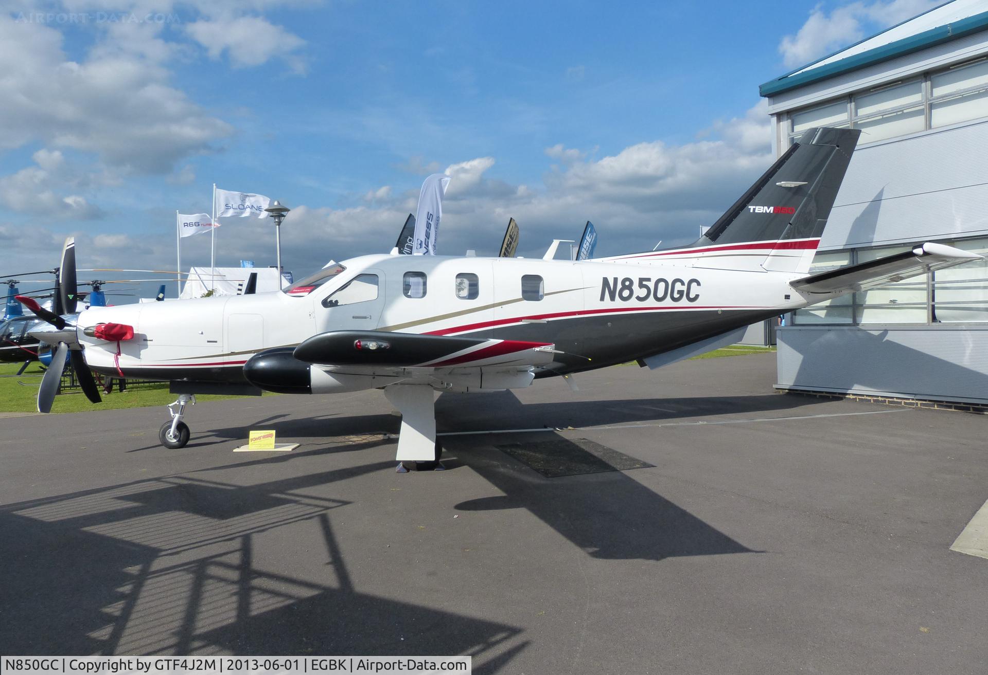 N850GC, Socata TBM-850 C/N 645, N850GC displayed at Aero Expo 2013. Was W/O 8.13