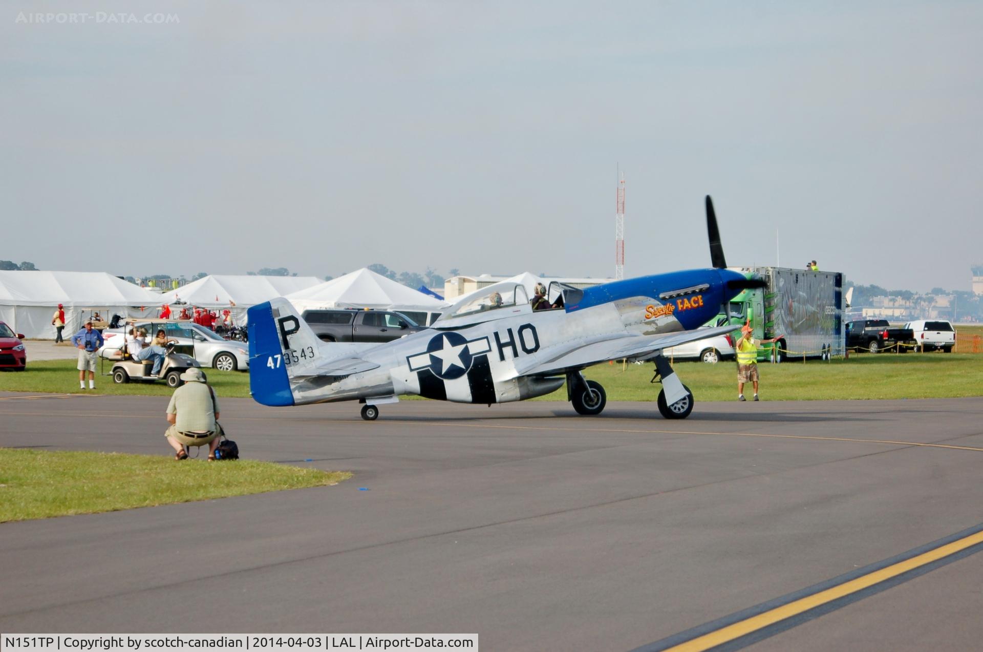 N151TP, 1944 North American P-51D Mustang C/N 122-40007, North American F-51D, N151TP (Sweetie Face), at 2014 Sun n Fun, Lakeland Linder Regional Airport, Lakeland, FL