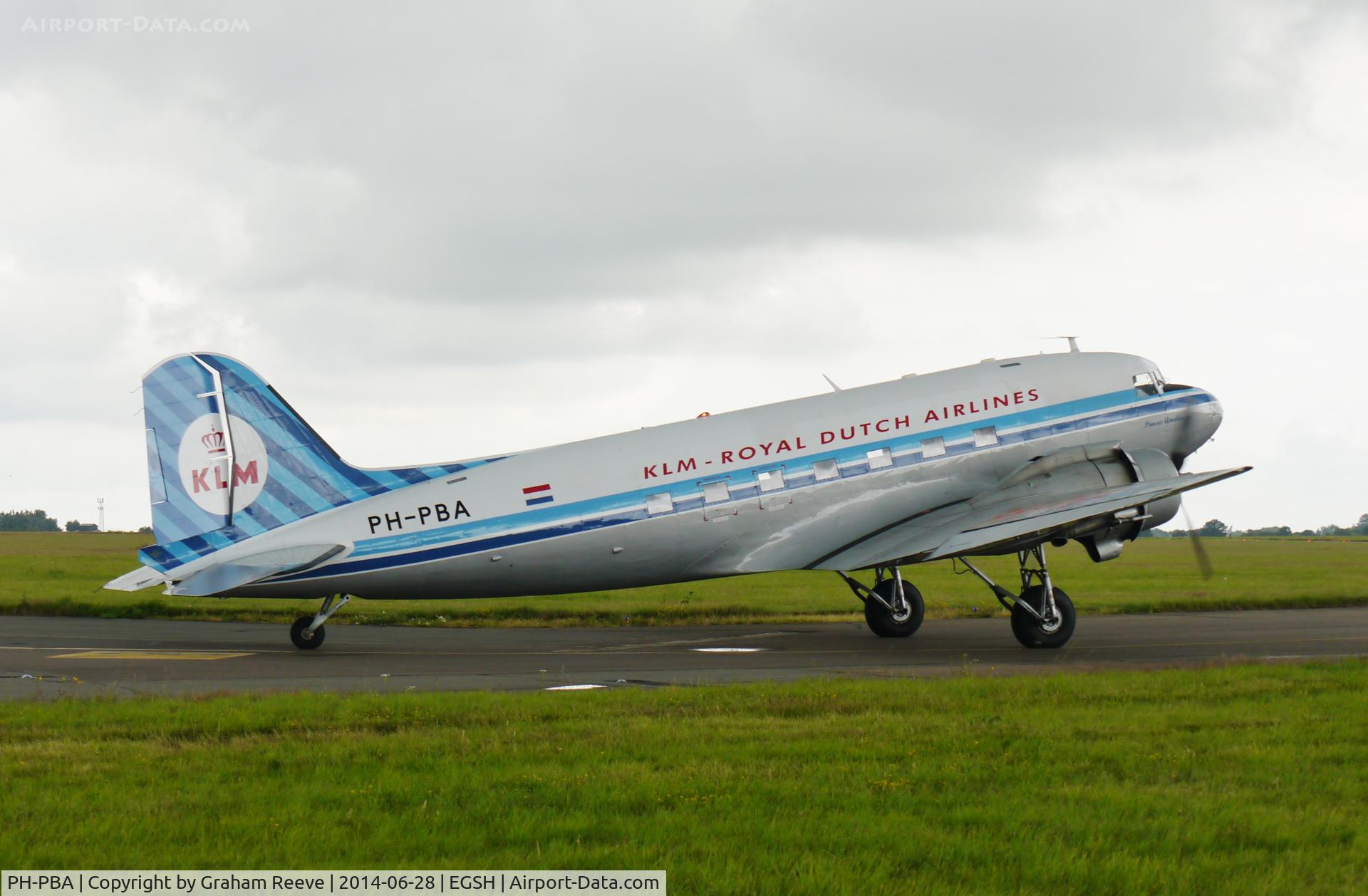 PH-PBA, 1943 Douglas DC-3C-S1C3G (C-47A-75-DL) C/N 19434, Just landed.
