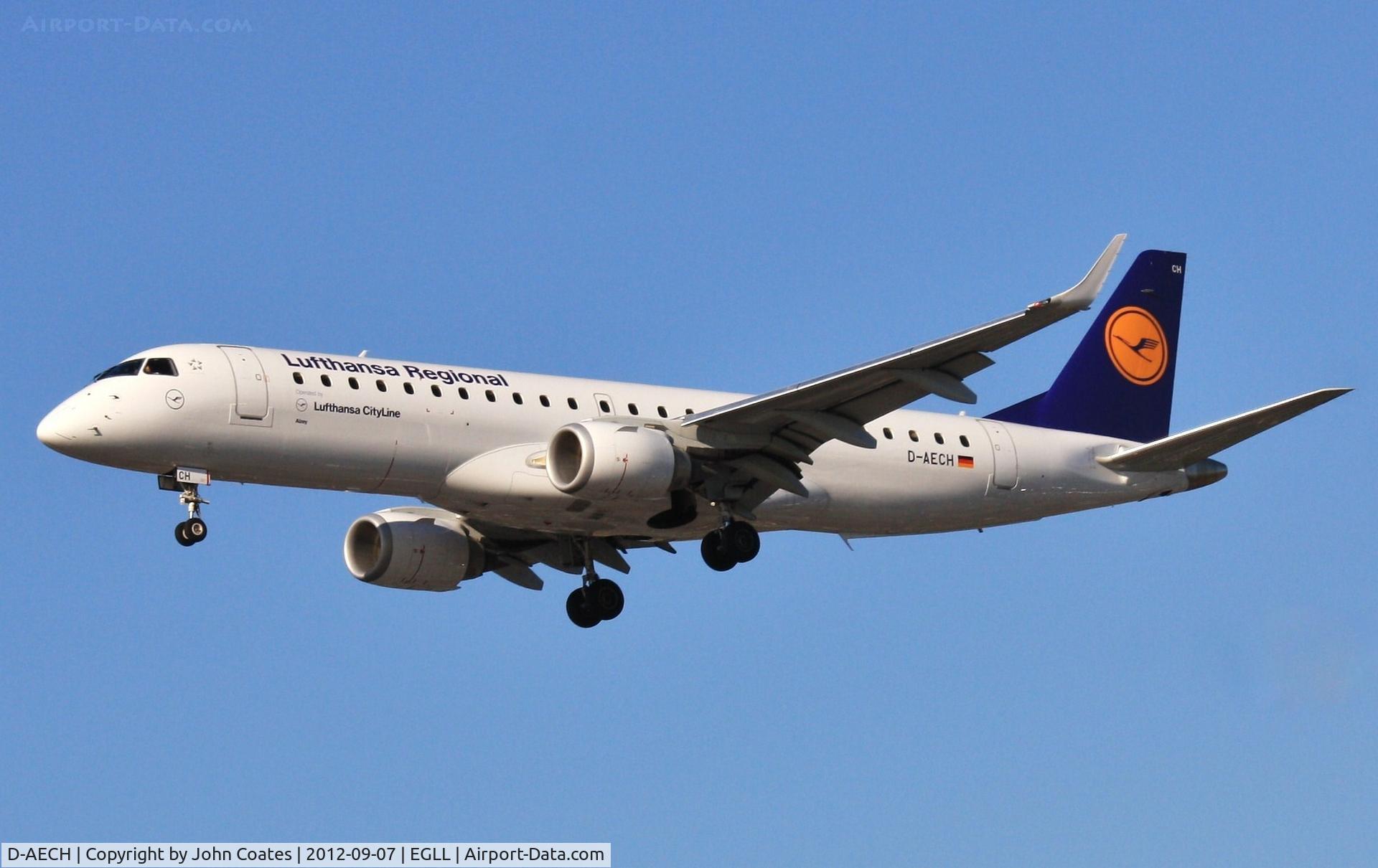 D-AECH, 2010 Embraer 190LR (ERJ-190-100LR) C/N 19000376, Finals 27R