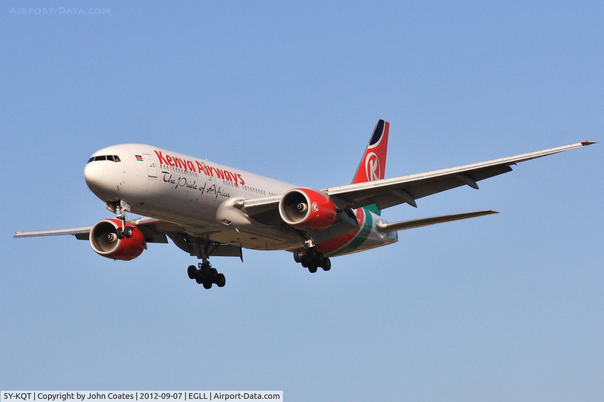 5Y-KQT, 2005 Boeing 777-2U8/ER C/N 33682, Finals 27R