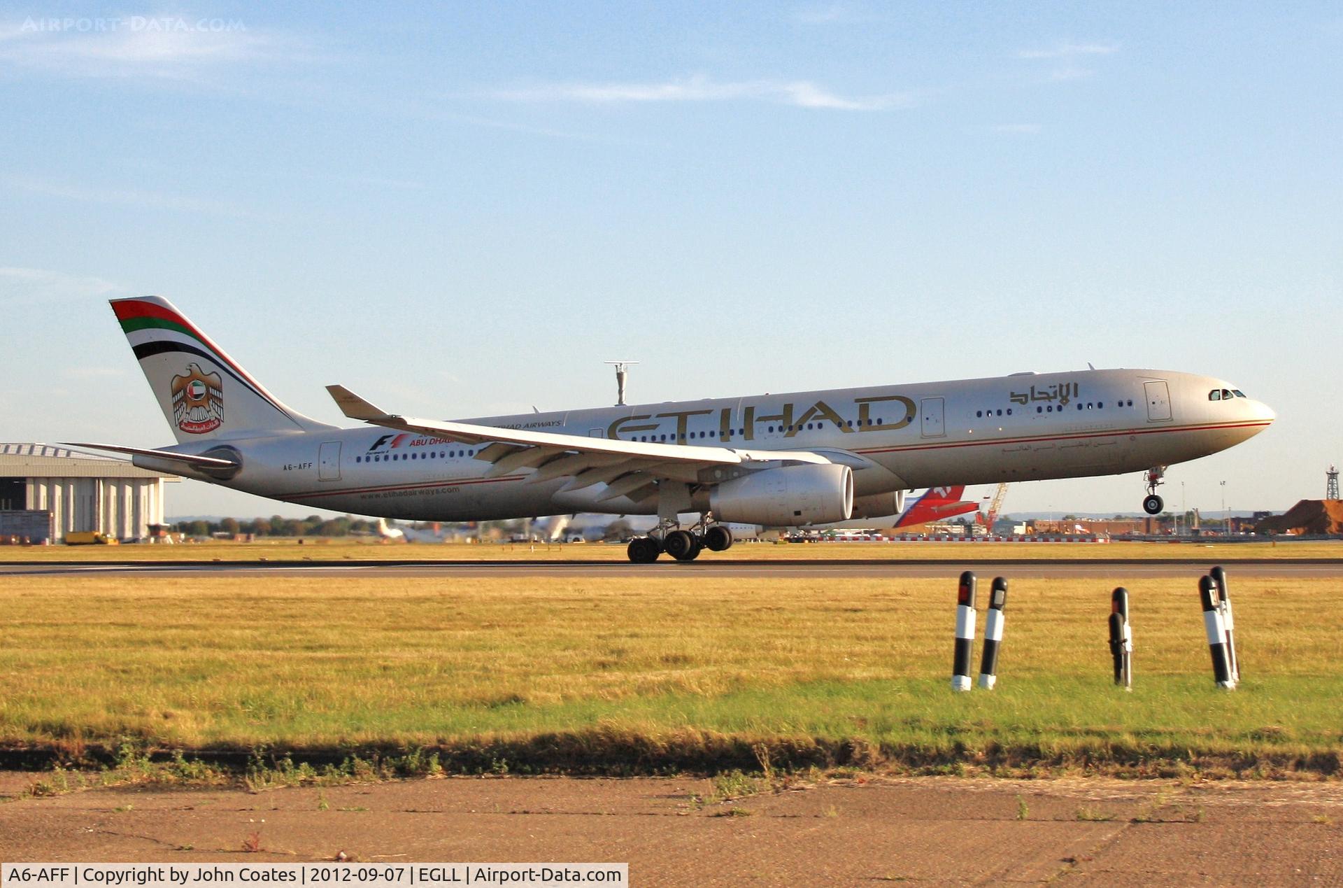 A6-AFF, 2011 Airbus A330-343X C/N 1245, Landing 27R
