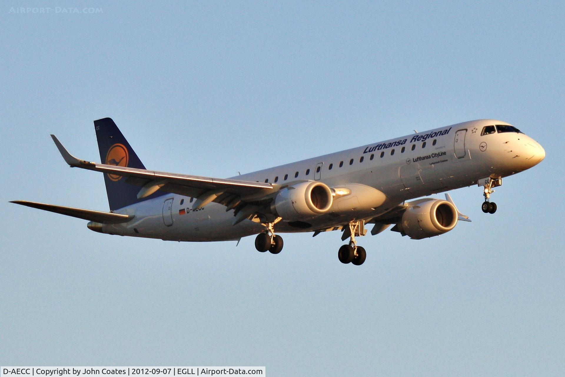 D-AECC, 2009 Embraer 190LR (ERJ-190-100LR) C/N 19000333, Finals 27R