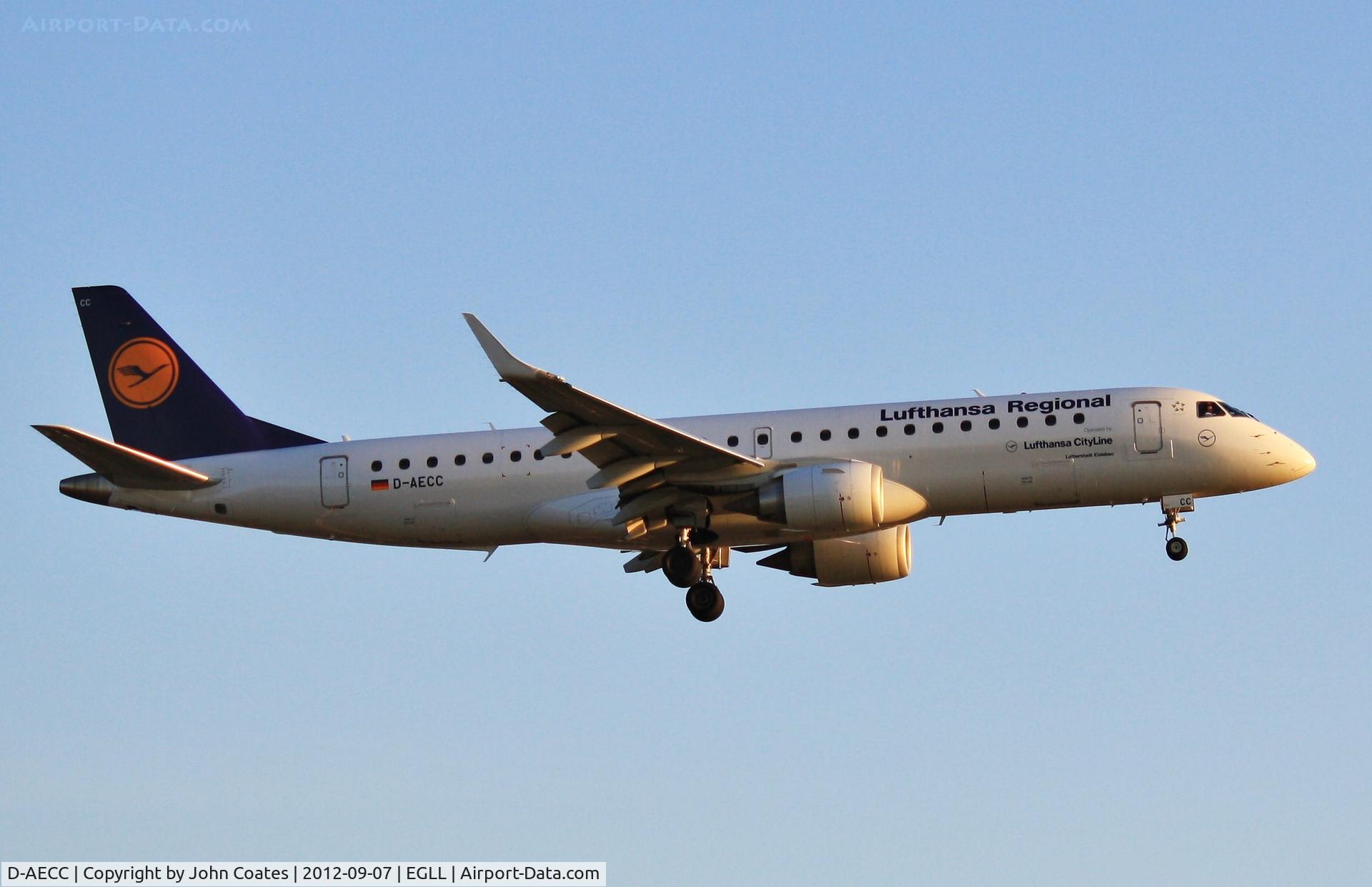 D-AECC, 2009 Embraer 190LR (ERJ-190-100LR) C/N 19000333, Arriving 27R