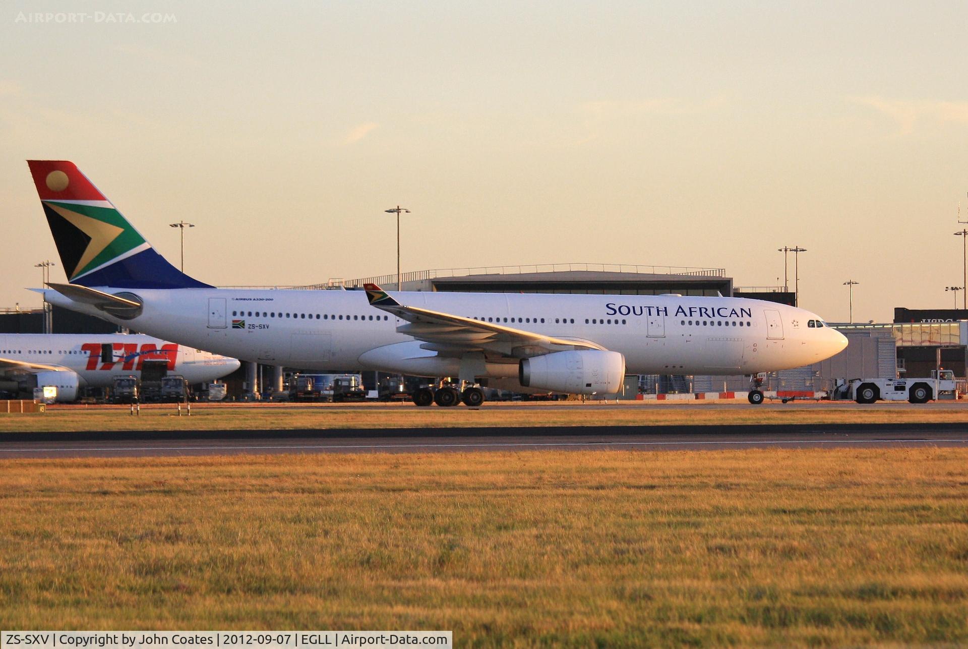 ZS-SXV, 2011 Airbus A330-243 C/N 1249, On way to stand