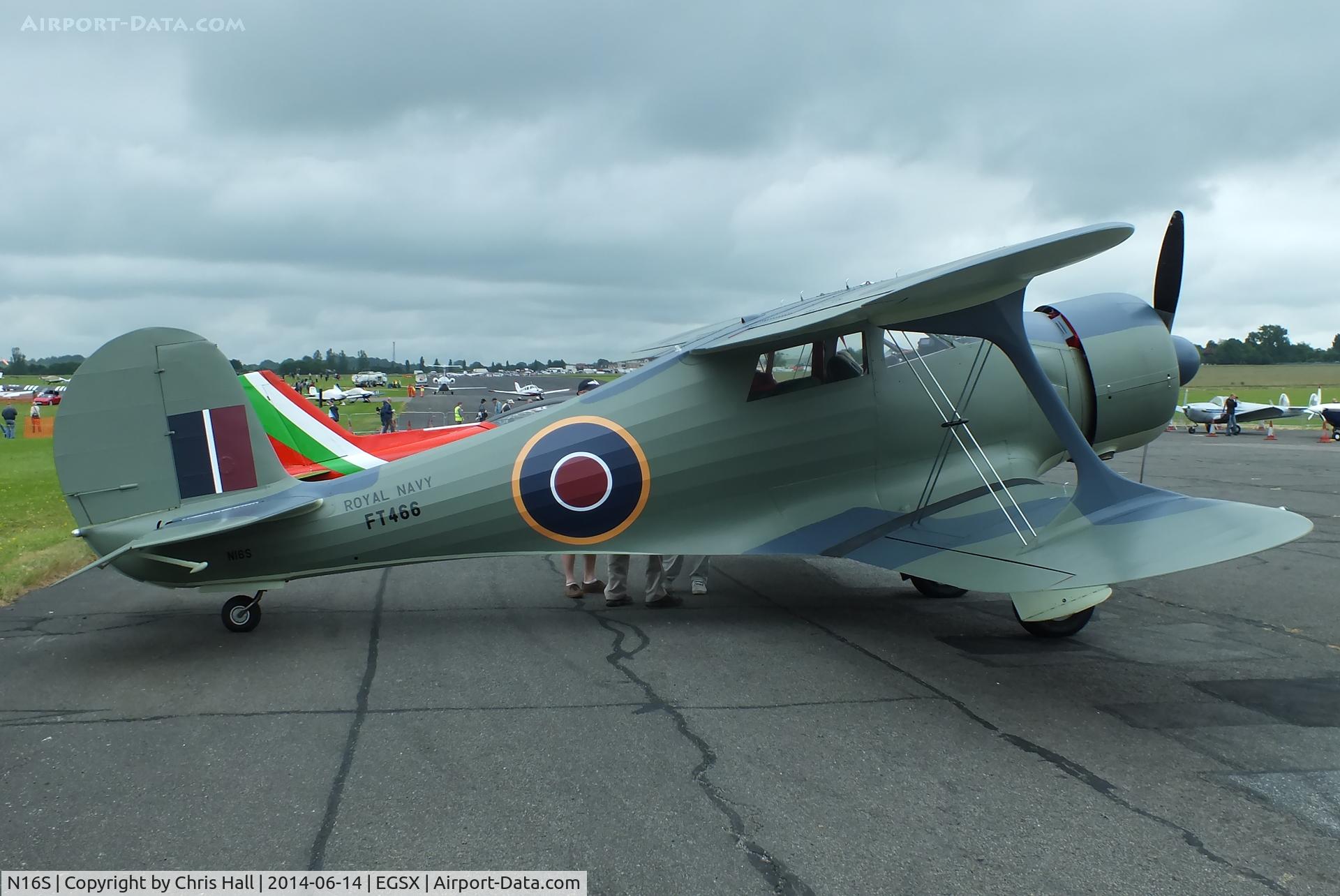 N16S, 1944 Beech D17S Staggerwing C/N 6687, at the Air Britain fly in