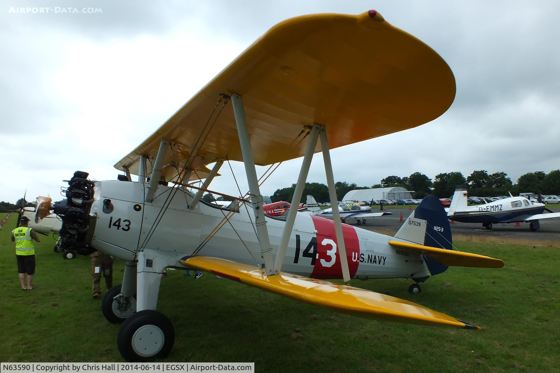 N63590, 1943 Boeing A75N1(PT17) C/N 75-7143, at the Air Britain fly in