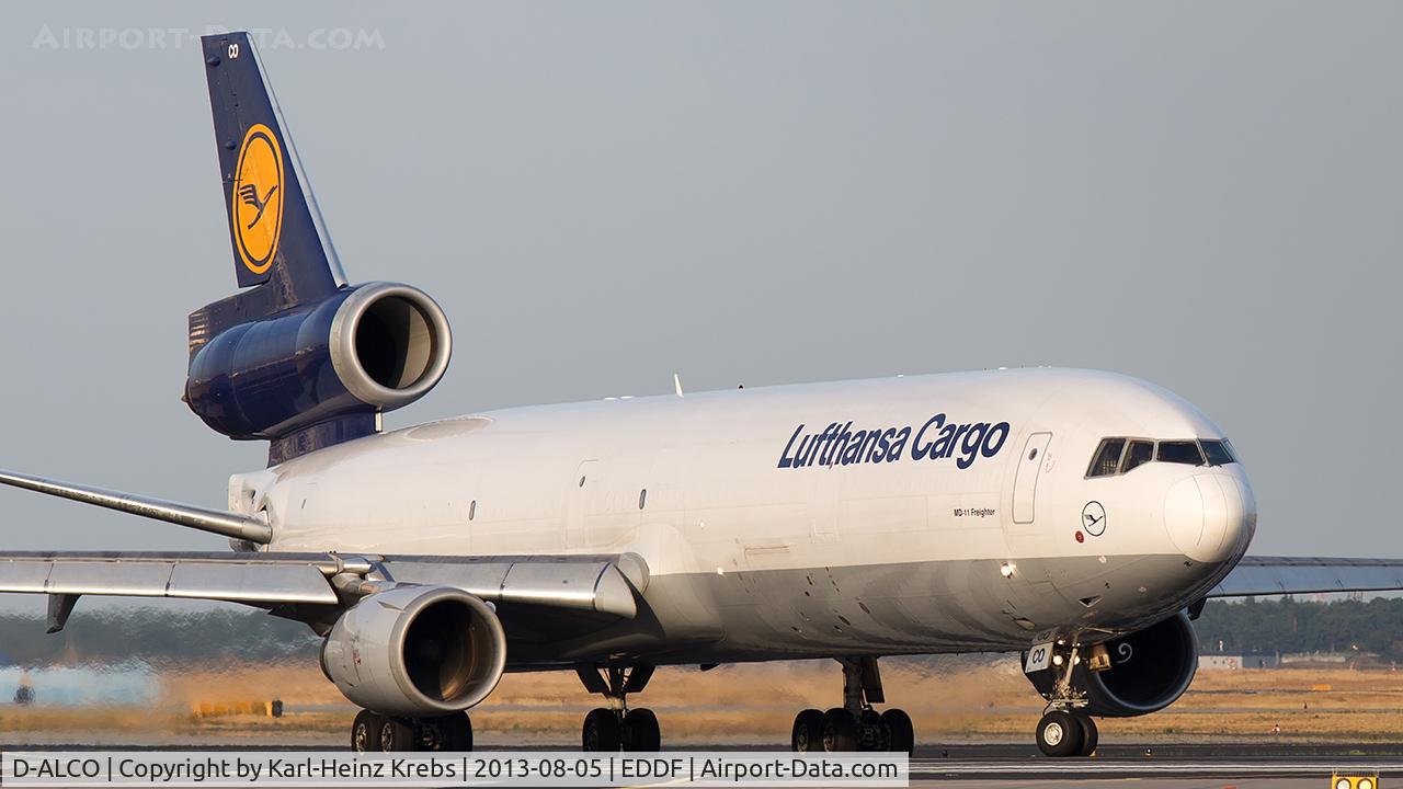 D-ALCO, 1992 McDonnell Douglas MD-11F C/N 48413, line up RWY 18