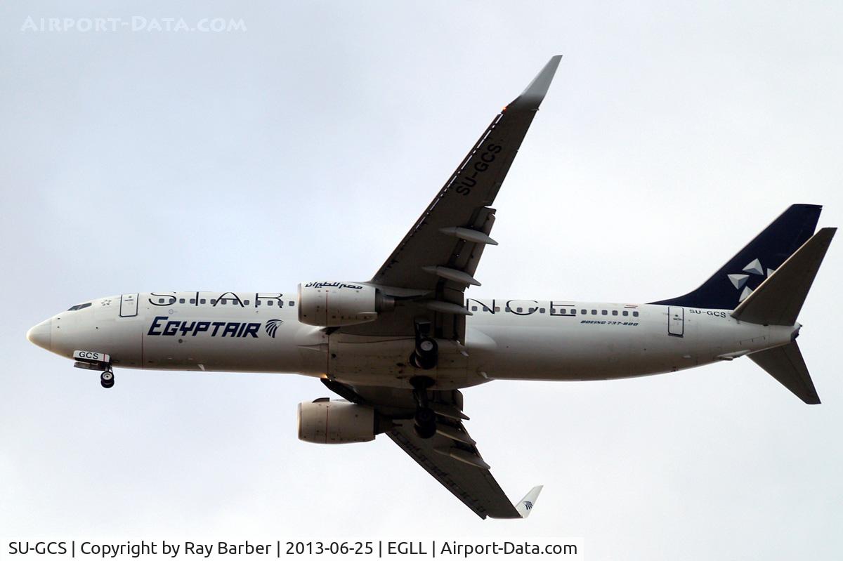 SU-GCS, 2008 Boeing 737-866 C/N 35563, Boeing 737-866 [35563] (Egyptair) Home~G 25/06/2013. On approach 27R.