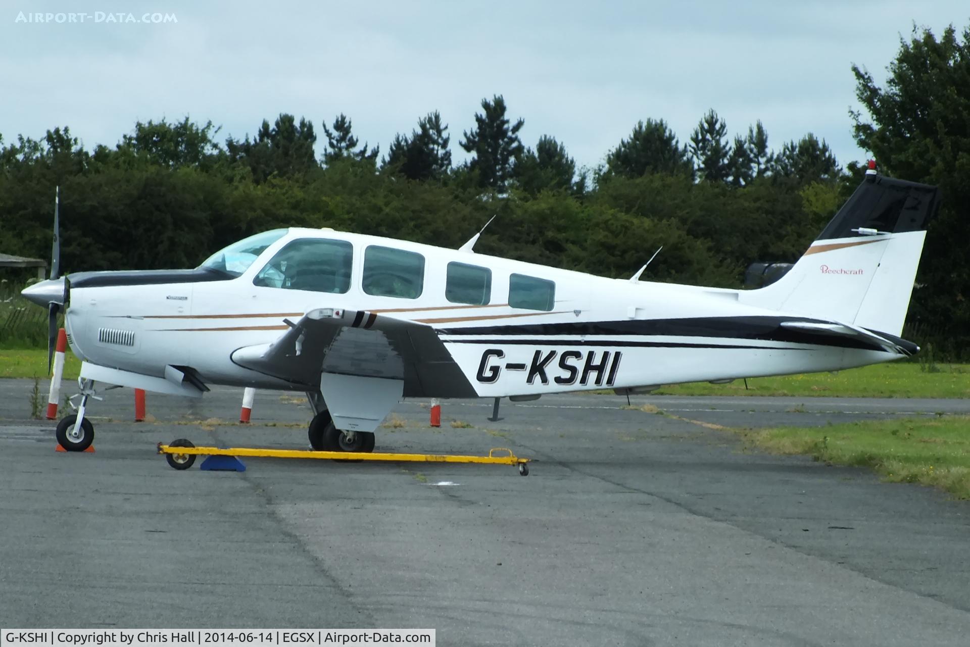G-KSHI, 1987 Beechcraft A36 Bonanza C/N E-2353, at the Air Britain fly in
