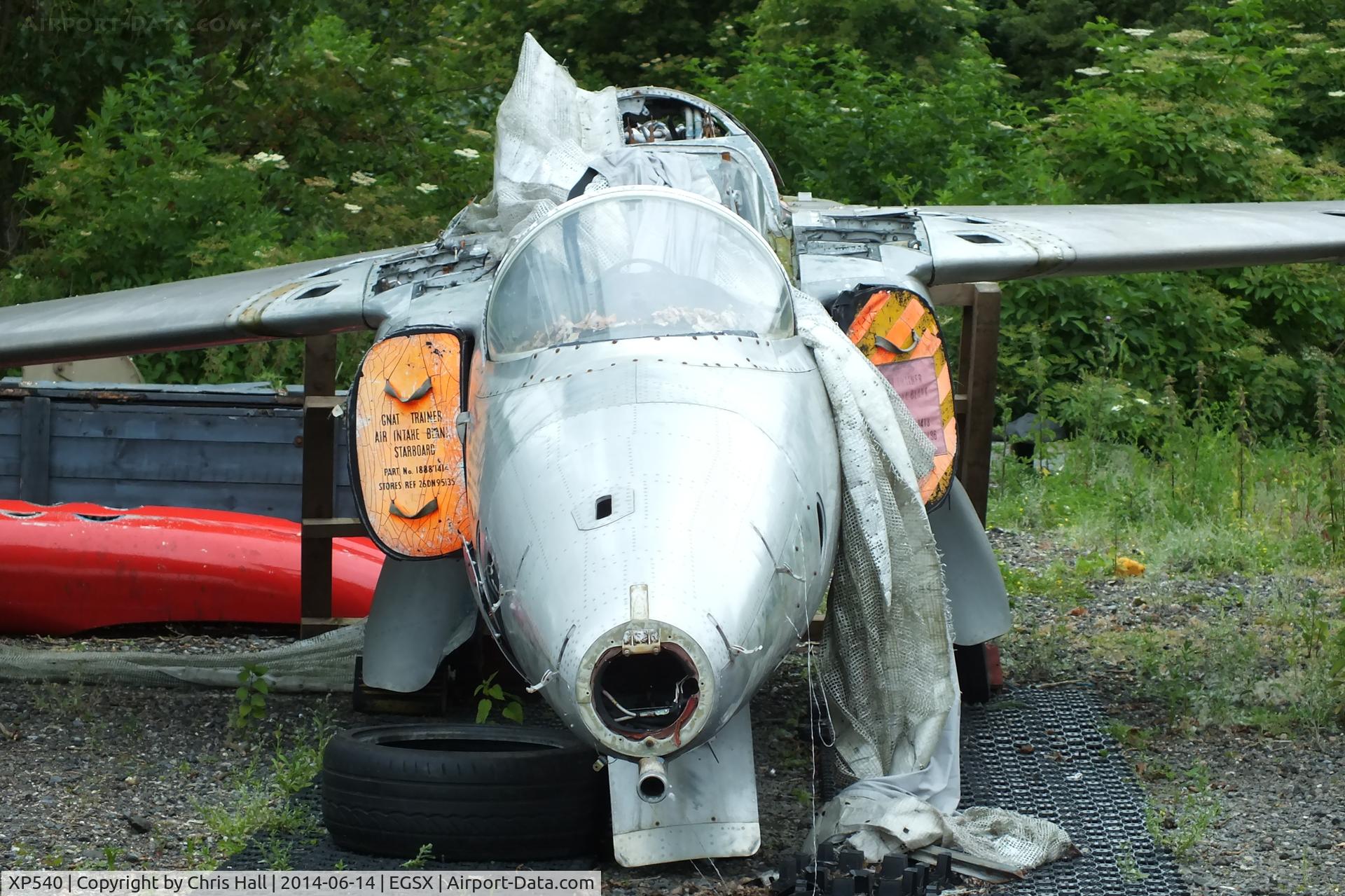 XP540, 1963 Hawker Siddeley Gnat T.1 C/N FL542, stored at North Weald