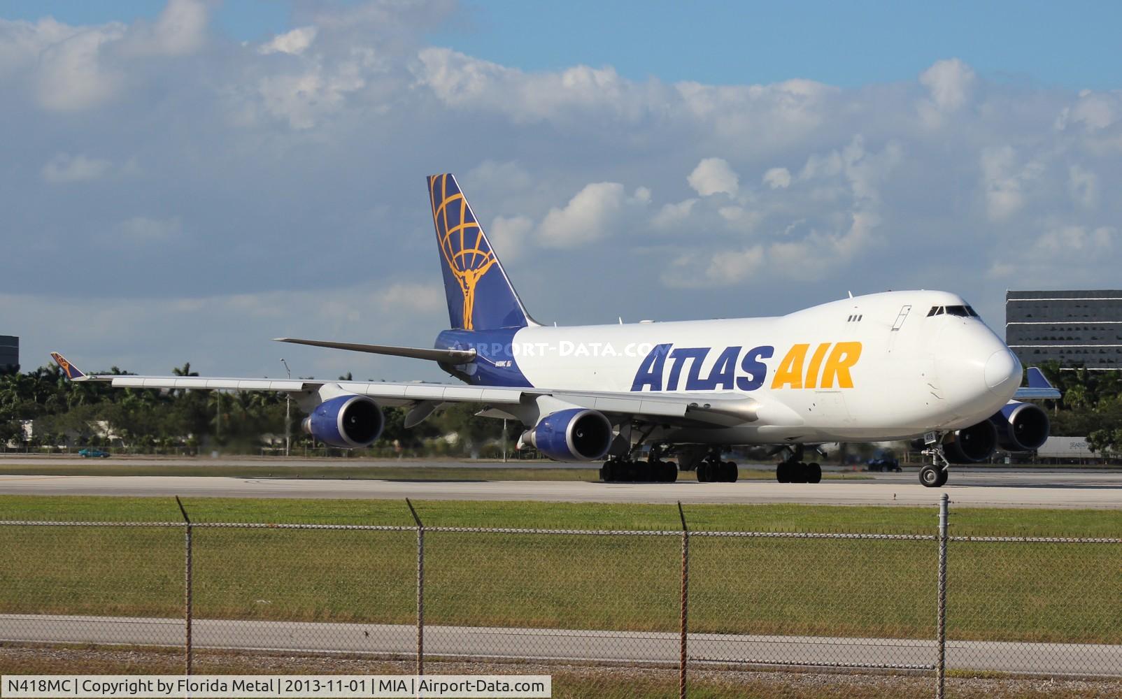 N418MC, 2002 Boeing 747-47UF C/N 32840, Atlas Air 747-400F