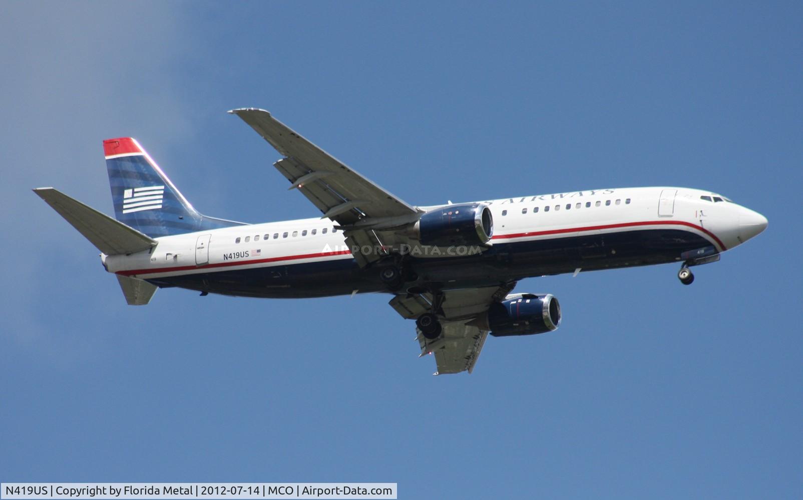N419US, 1989 Boeing 737-401 C/N 23986, US Airways 737-400