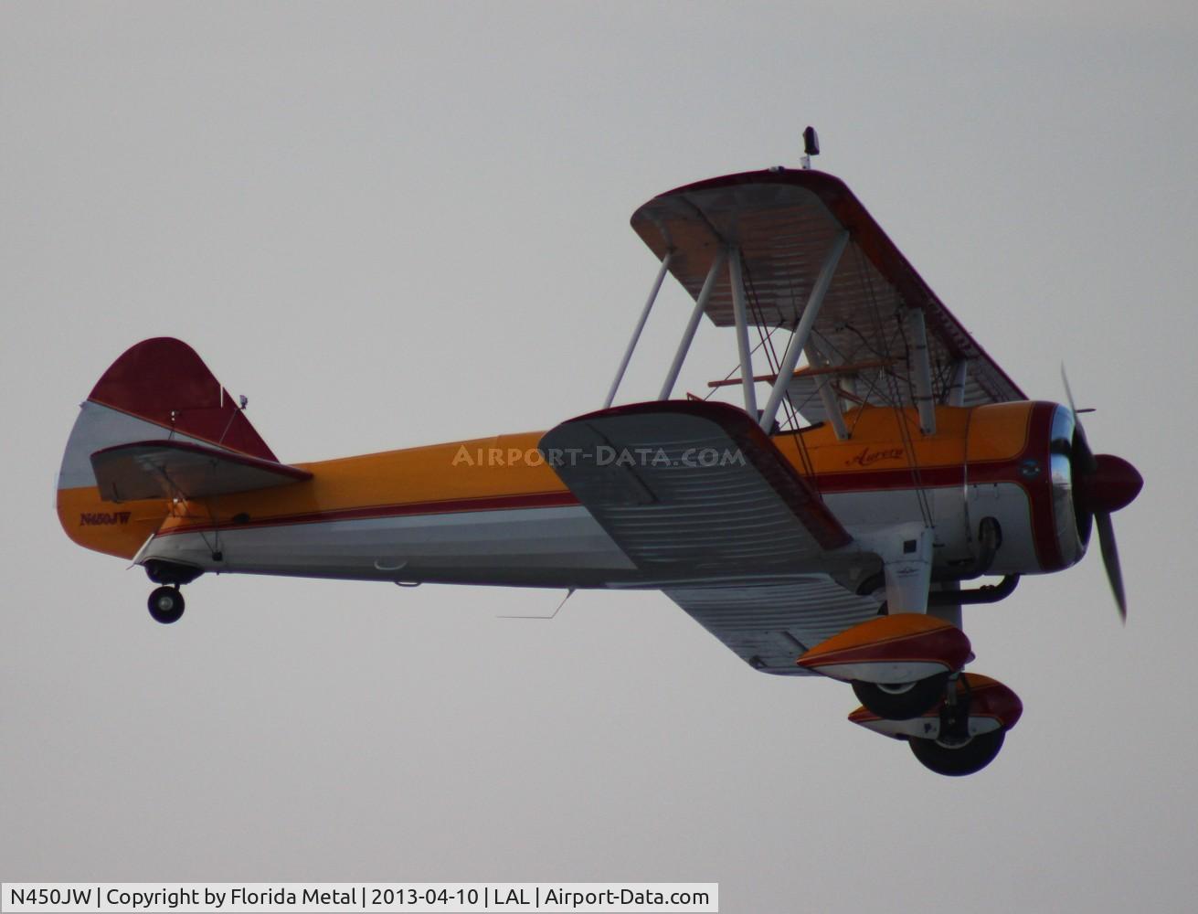 N450JW, 1941 Boeing IB75A C/N 75-789, Stearman taking off at Sun N Fun - crashed later that year at Dayton Ohio Air Show