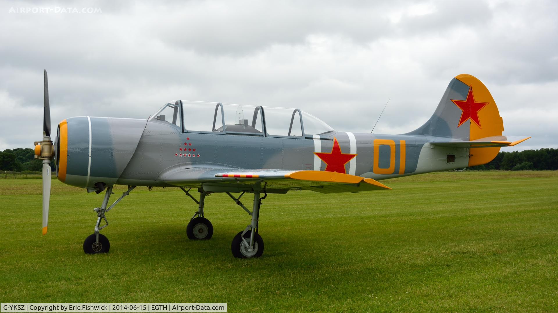 G-YKSZ, 1993 Yakovlev (Aerostar) Yak-52 C/N 9311709, 3. G-YKSZ at The Shuttleworth Collection Airshow - featuring LAA 'party in the park.'