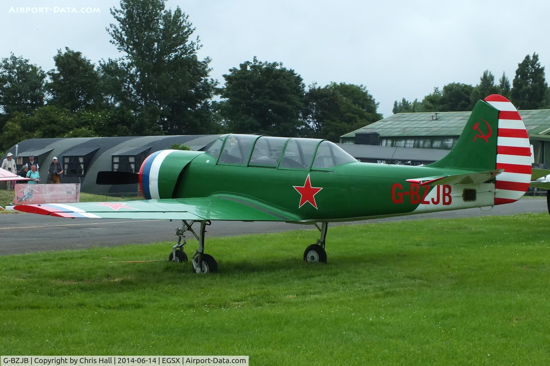 G-BZJB, 1981 Bacau Yak-52 C/N 811601, at the Air Britain fly in