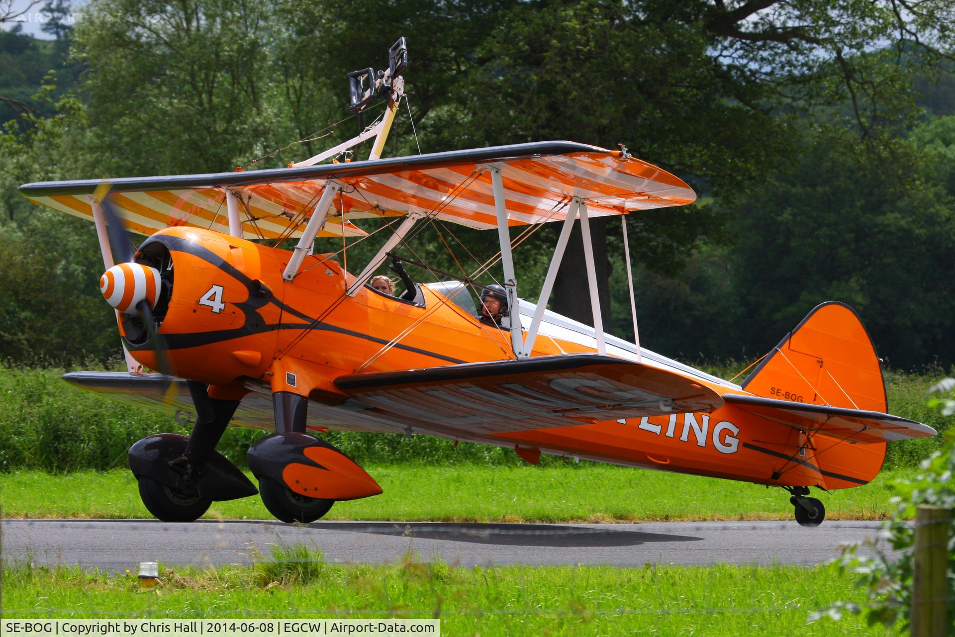 SE-BOG, 1942 Boeing N2S-3 Kaydet (B75N1) C/N 75-7128, at the Bob Jones Memorial Airshow, Welshpool