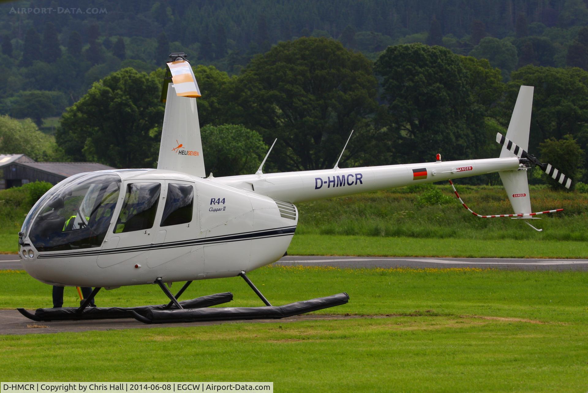 D-HMCR, Robinson R44 Clipper II C/N 12351, visitor at Welshpool