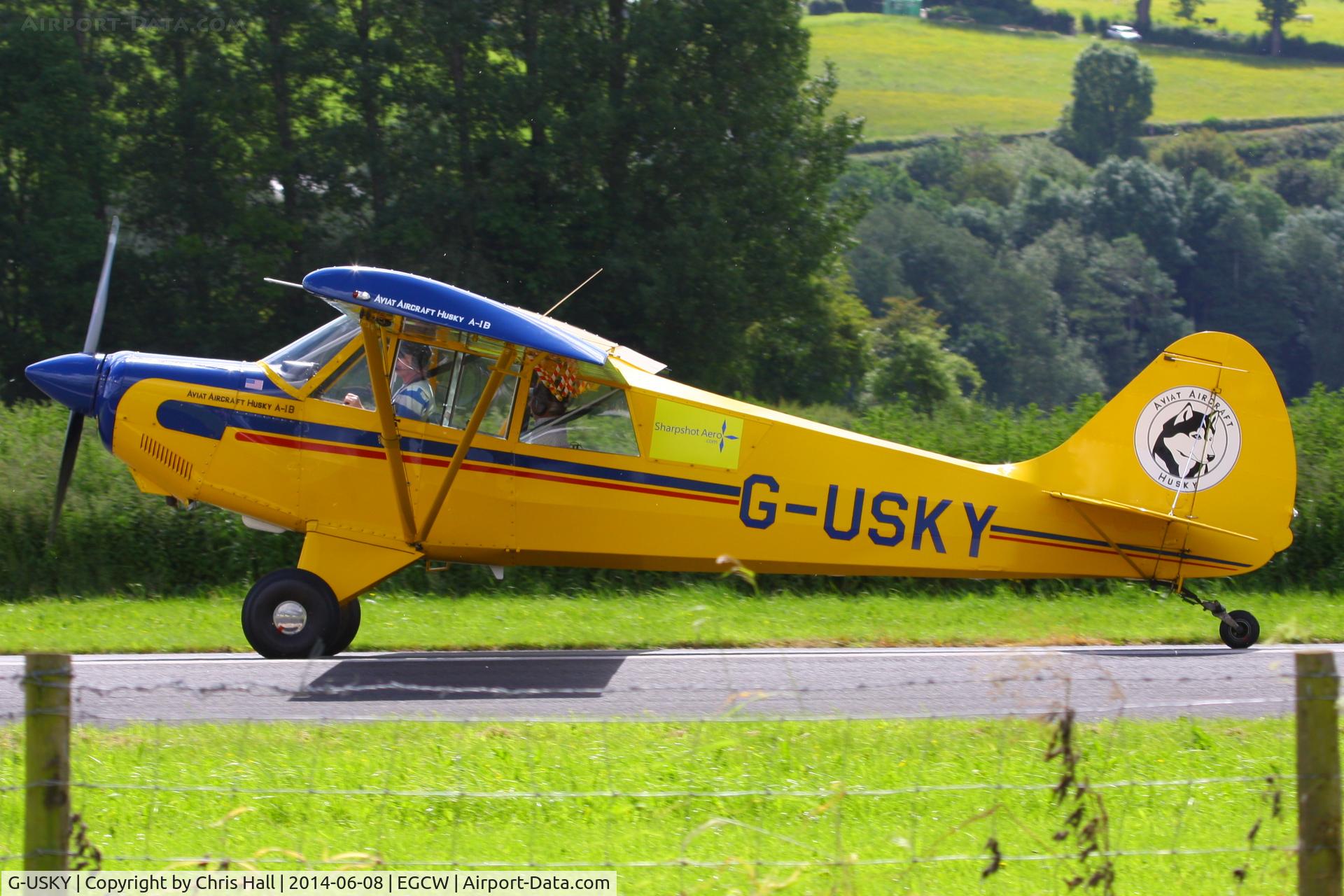 G-USKY, 2004 Aviat A-1B Husky C/N 2261, visitor at Welshpool