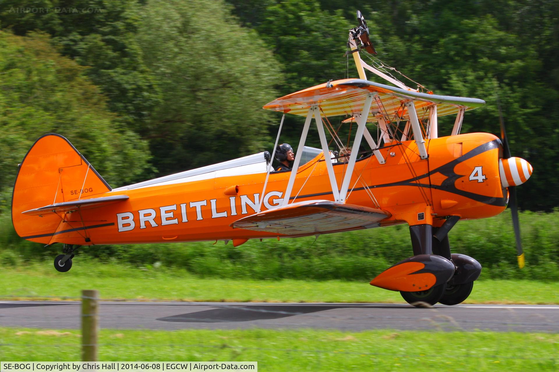 SE-BOG, 1942 Boeing N2S-3 Kaydet (B75N1) C/N 75-7128, at the Bob Jones Memorial Airshow, Welshpool