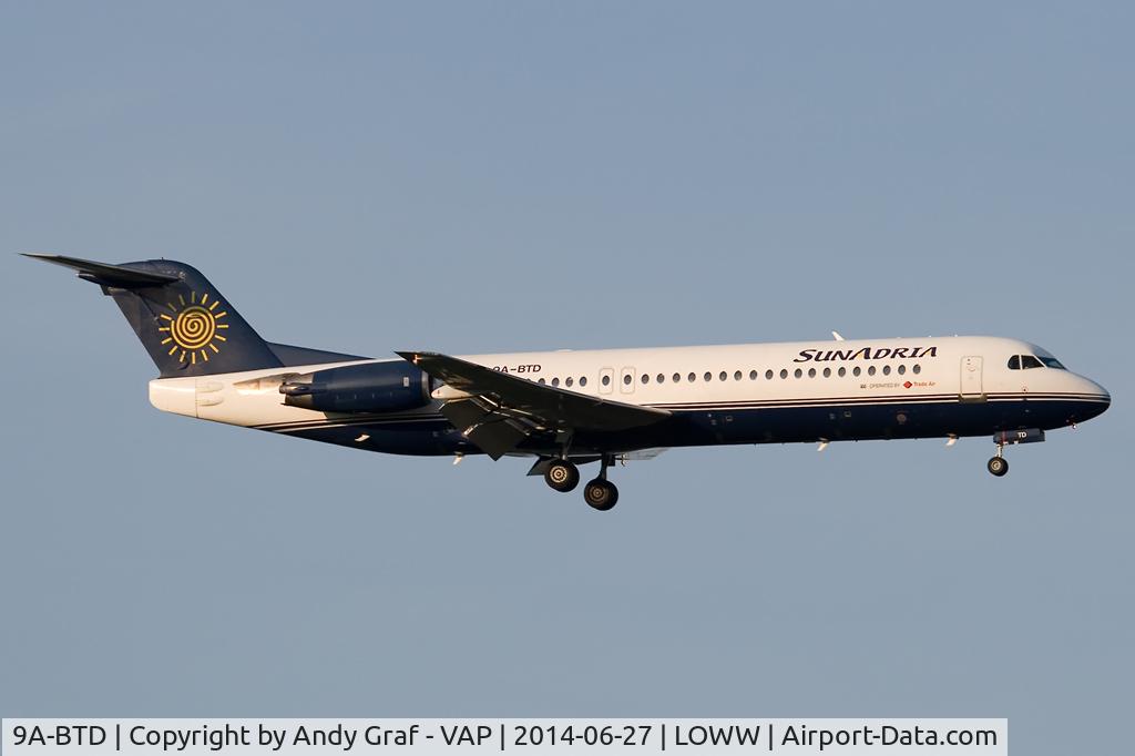 9A-BTD, 1992 Fokker 100 (F-28-0100) C/N 11407, Sun Adria F100