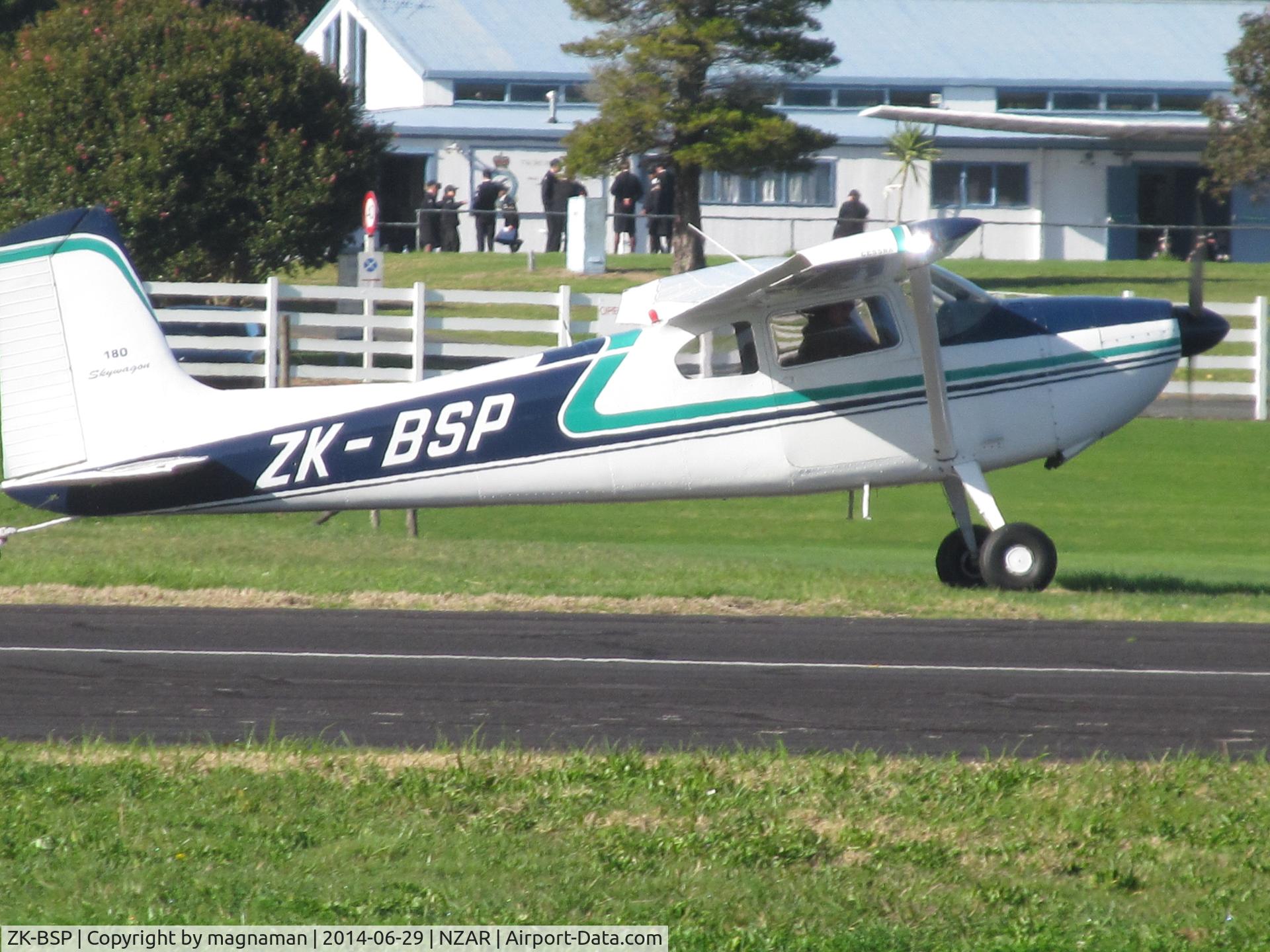 ZK-BSP, Cessna 180 C/N 31263, in queue for departure at ardmore