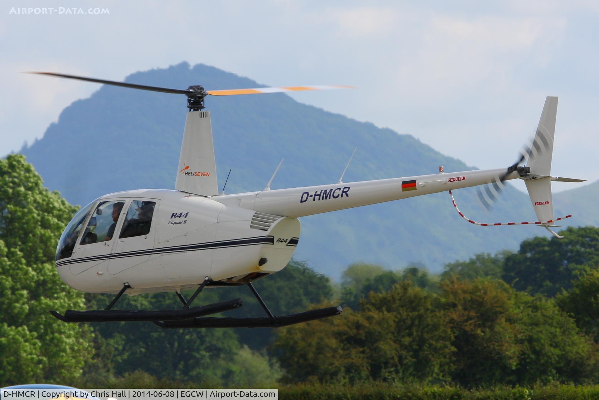D-HMCR, Robinson R44 Clipper II C/N 12351, visitor at Welshpool