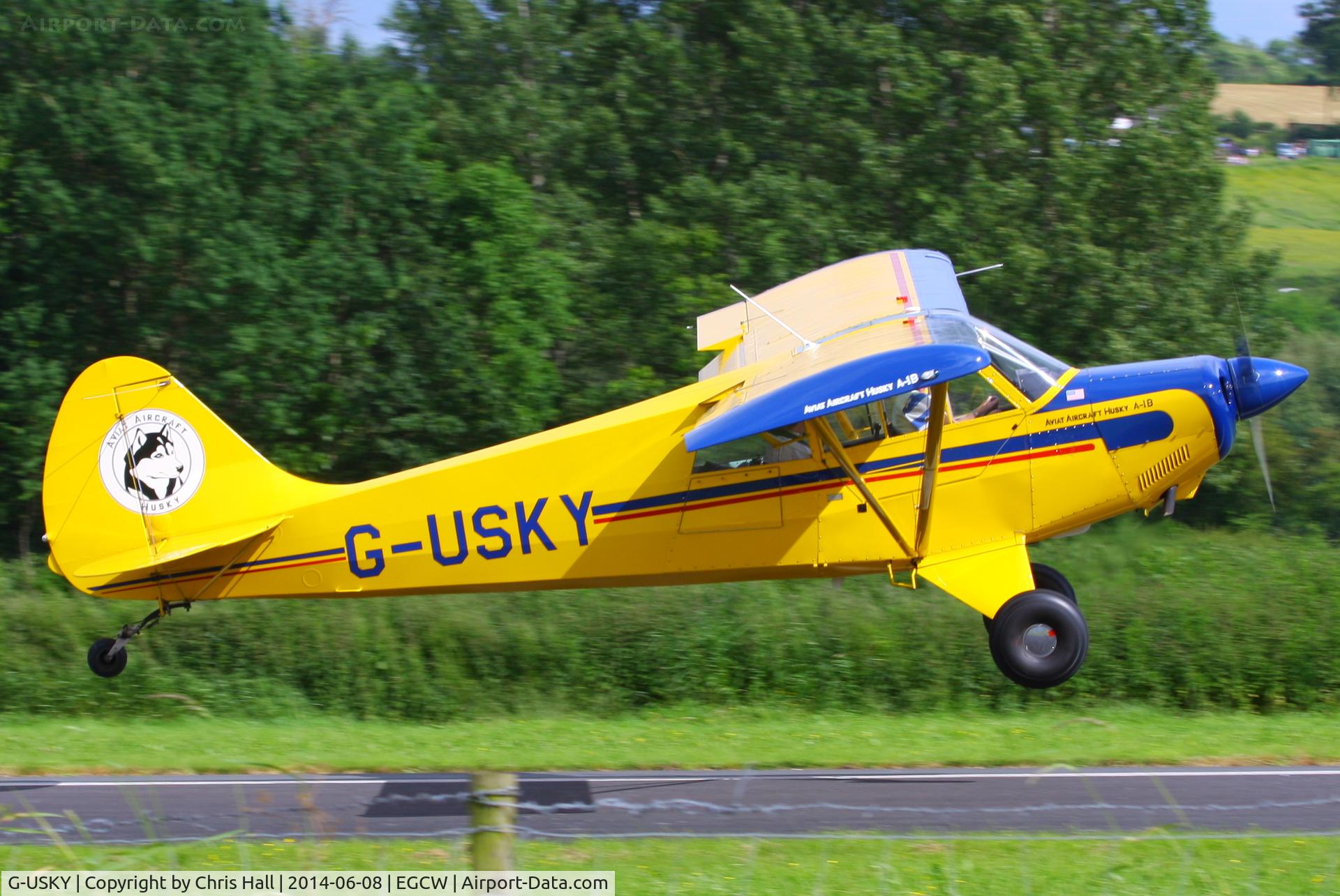 G-USKY, 2004 Aviat A-1B Husky C/N 2261, visitor at Welshpool
