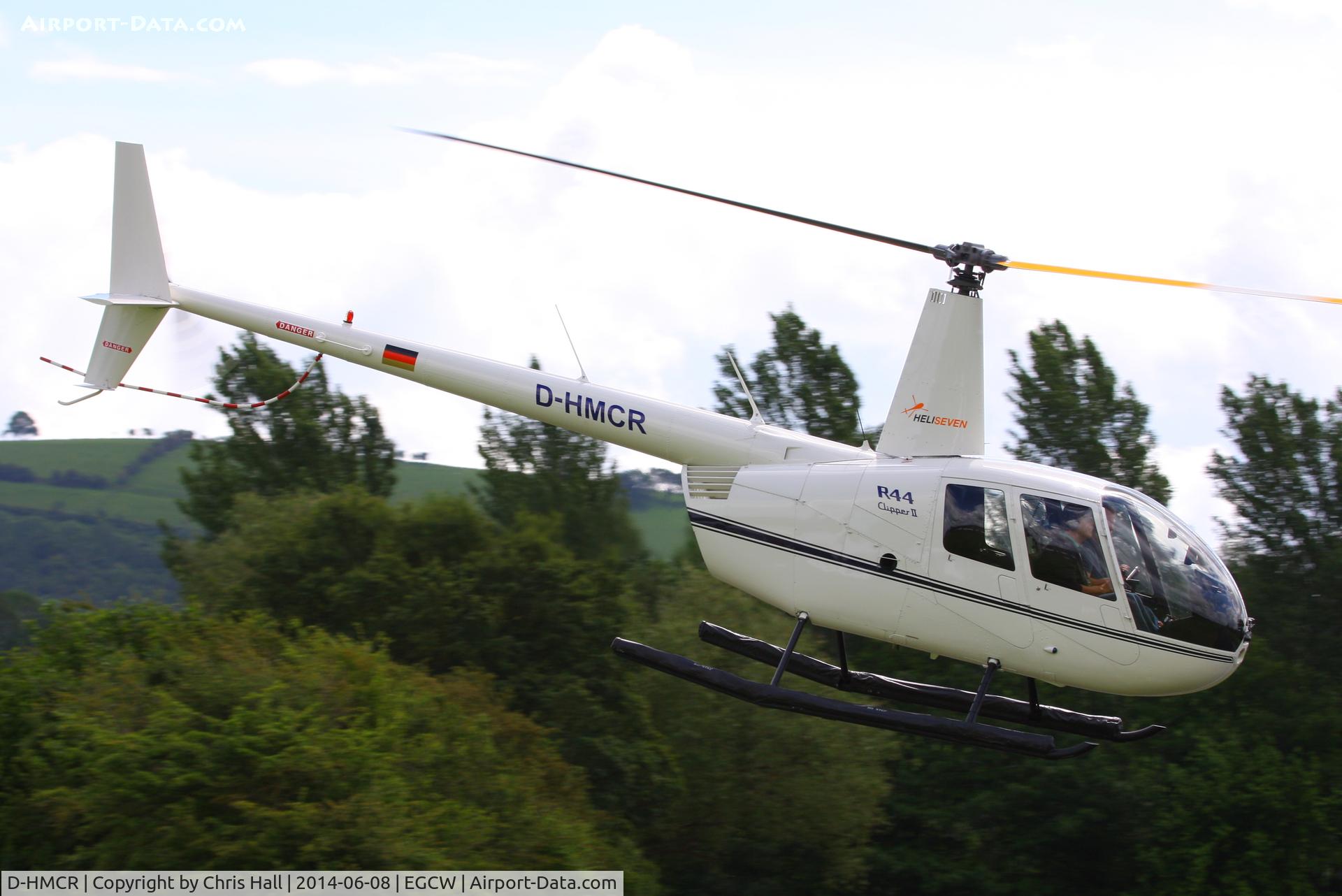 D-HMCR, Robinson R44 Clipper II C/N 12351, visitor at Welshpool