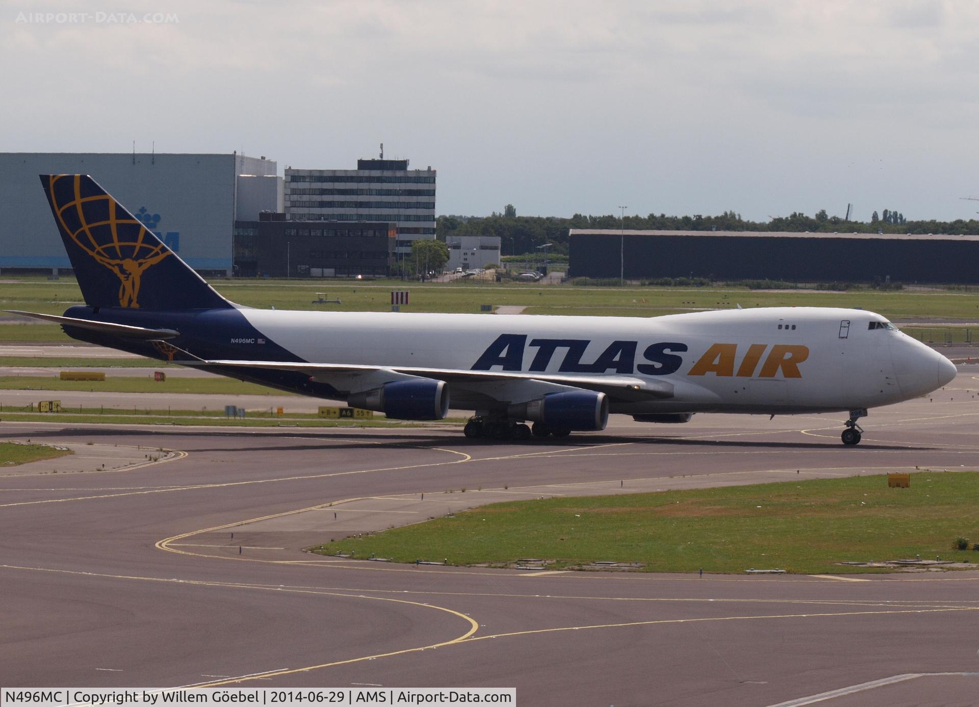 N496MC, 1999 Boeing 747-47UF C/N 29257, Taxi to the Cargo gate