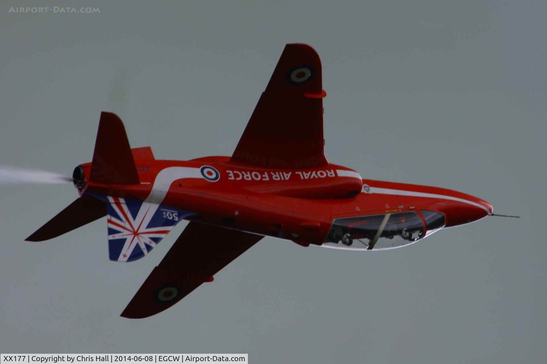 XX177, 1977 Hawker Siddeley Hawk T.1 C/N 024/312024, at the Bob Jones Memorial Airshow, Welshpool