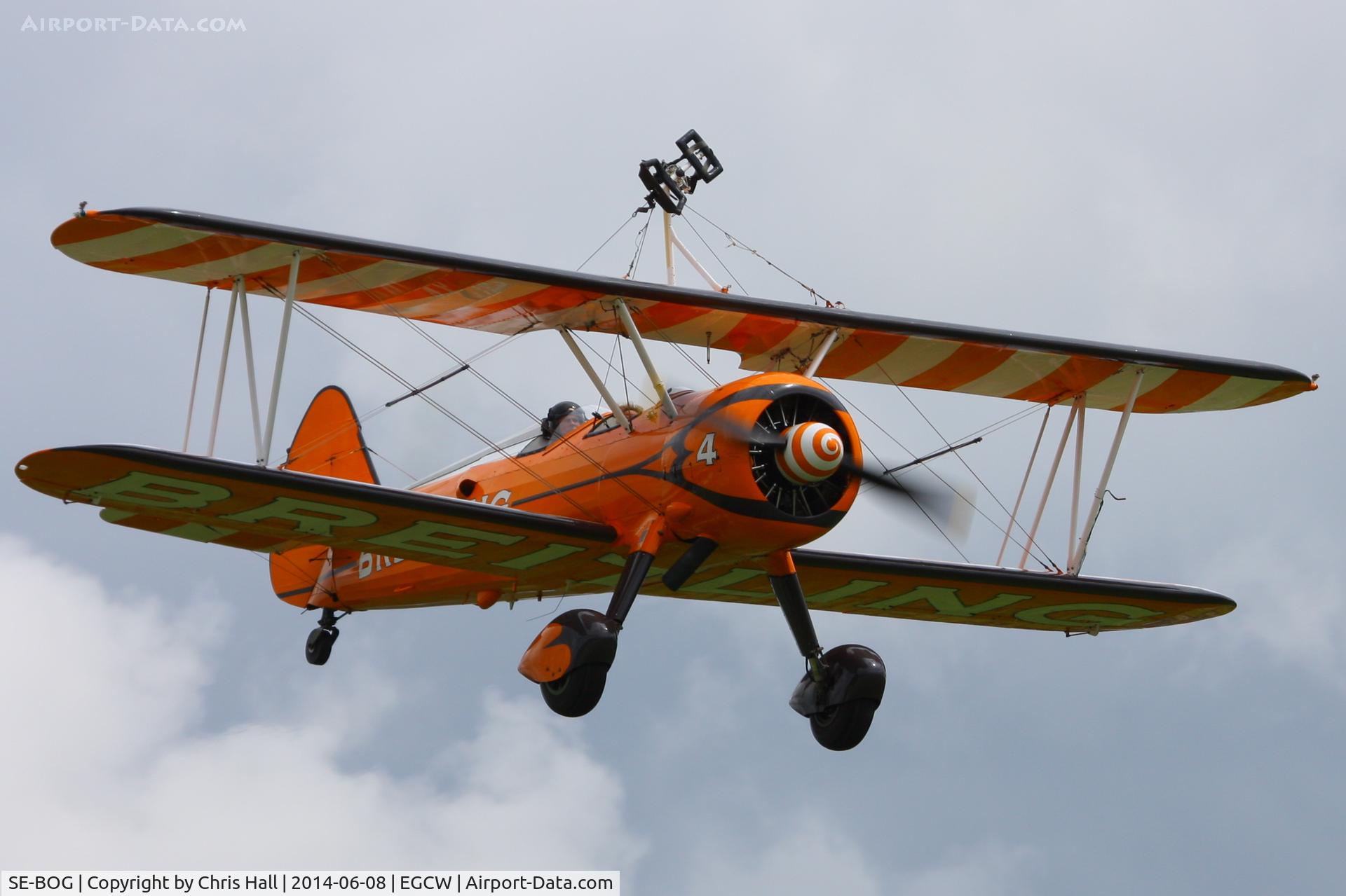 SE-BOG, 1942 Boeing N2S-3 Kaydet (B75N1) C/N 75-7128, at the Bob Jones Memorial Airshow, Welshpool