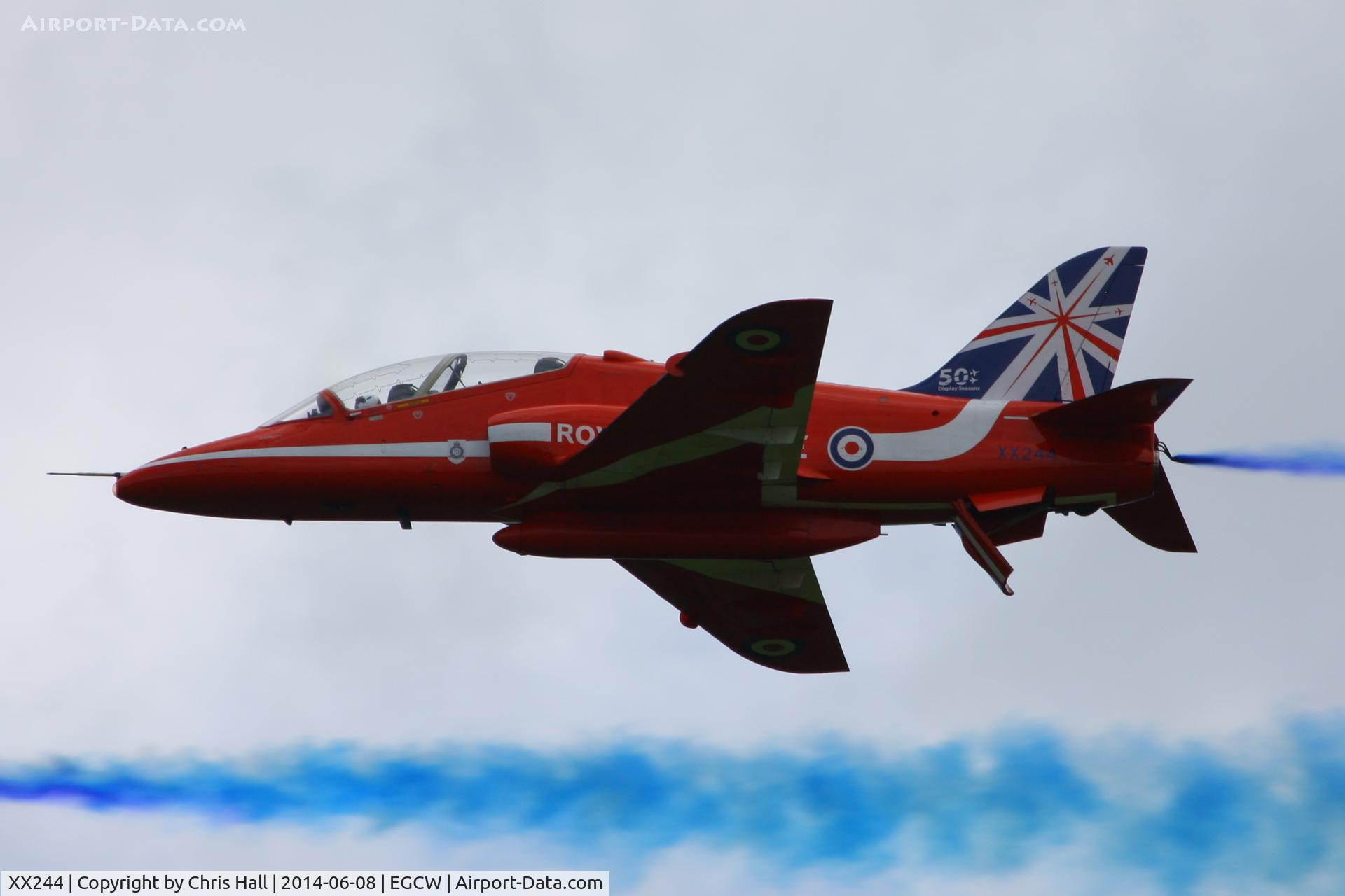 XX244, 1978 Hawker Siddeley Hawk T.1 C/N 080/312080, at the Bob Jones Memorial Airshow, Welshpool