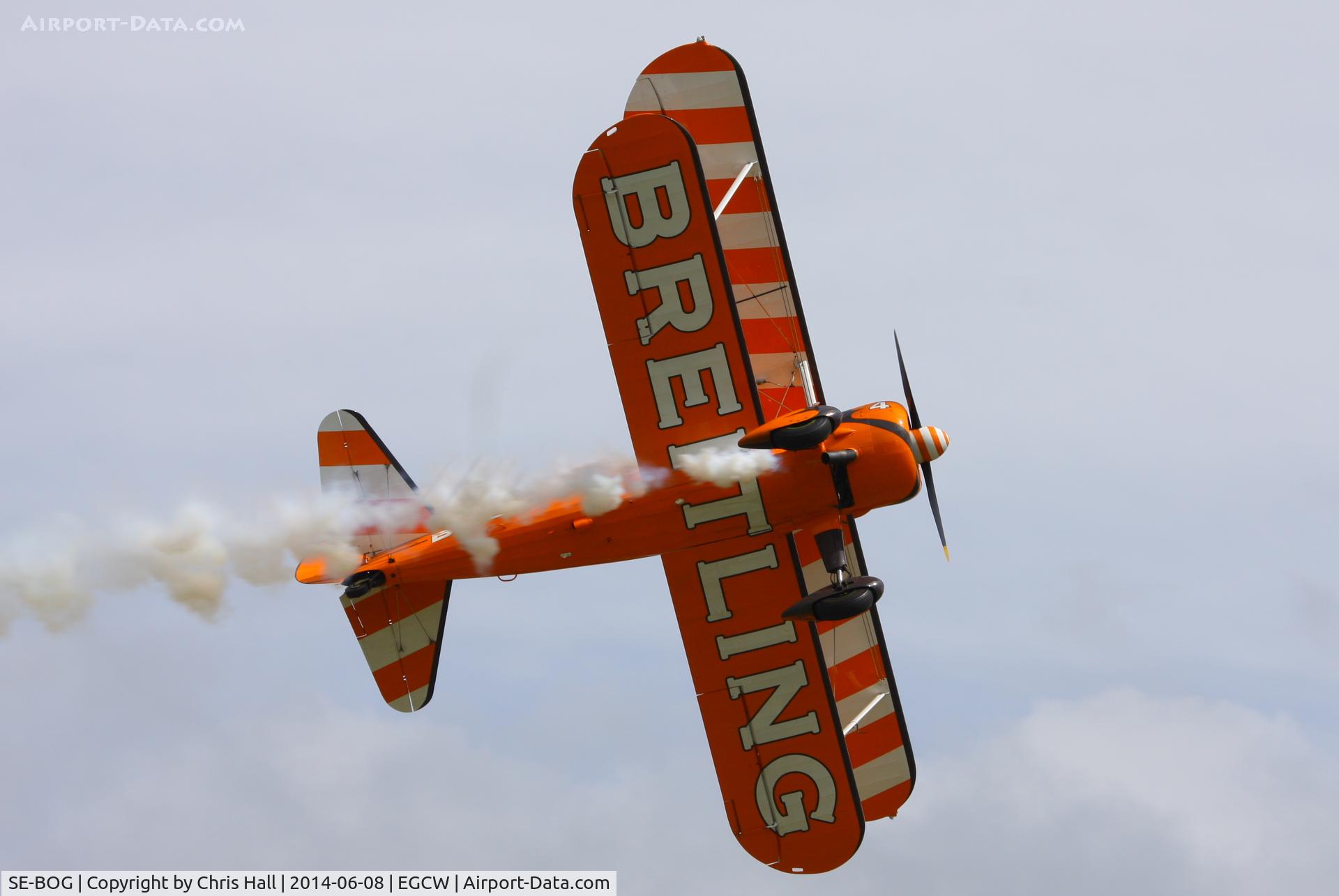 SE-BOG, 1942 Boeing N2S-3 Kaydet (B75N1) C/N 75-7128, at the Bob Jones Memorial Airshow, Welshpool