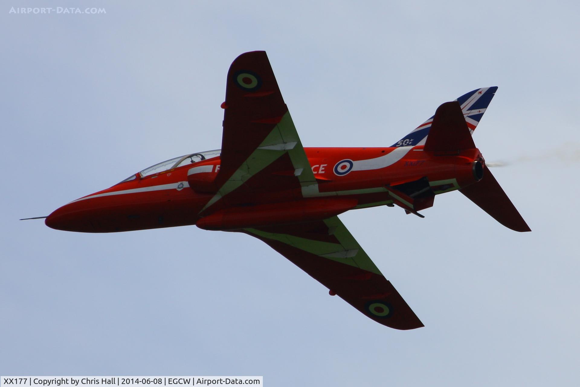 XX177, 1977 Hawker Siddeley Hawk T.1 C/N 024/312024, at the Bob Jones Memorial Airshow, Welshpool