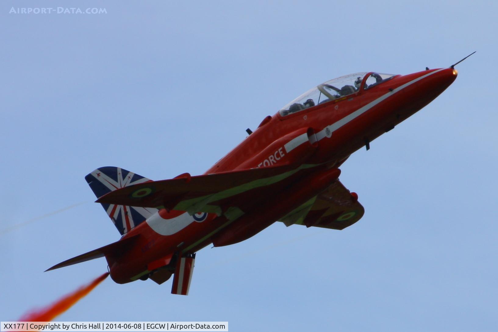 XX177, 1977 Hawker Siddeley Hawk T.1 C/N 024/312024, at the Bob Jones Memorial Airshow, Welshpool