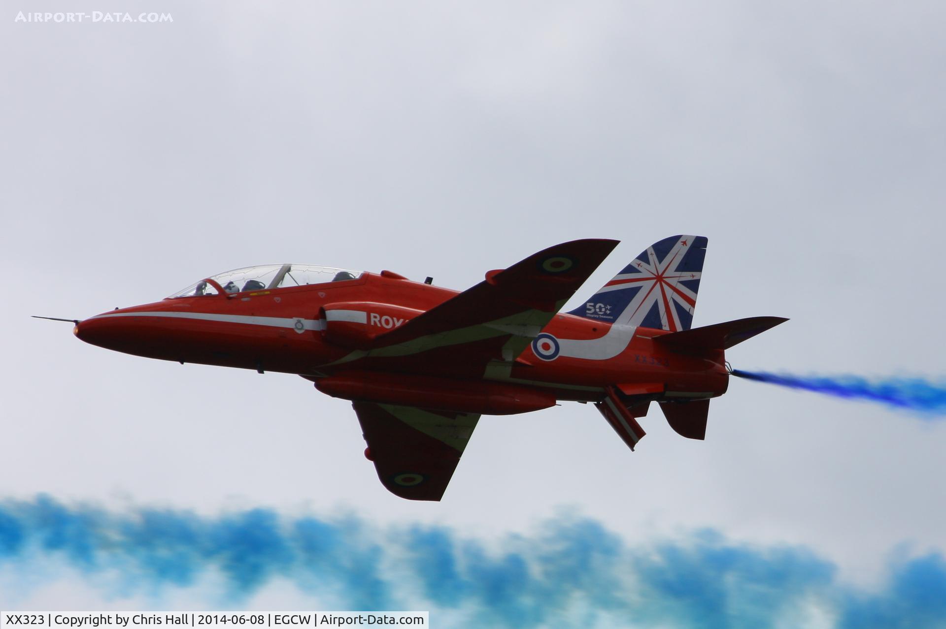 XX323, 1980 Hawker Siddeley Hawk T.1 C/N 167/312148, at the Bob Jones Memorial Airshow, Welshpool