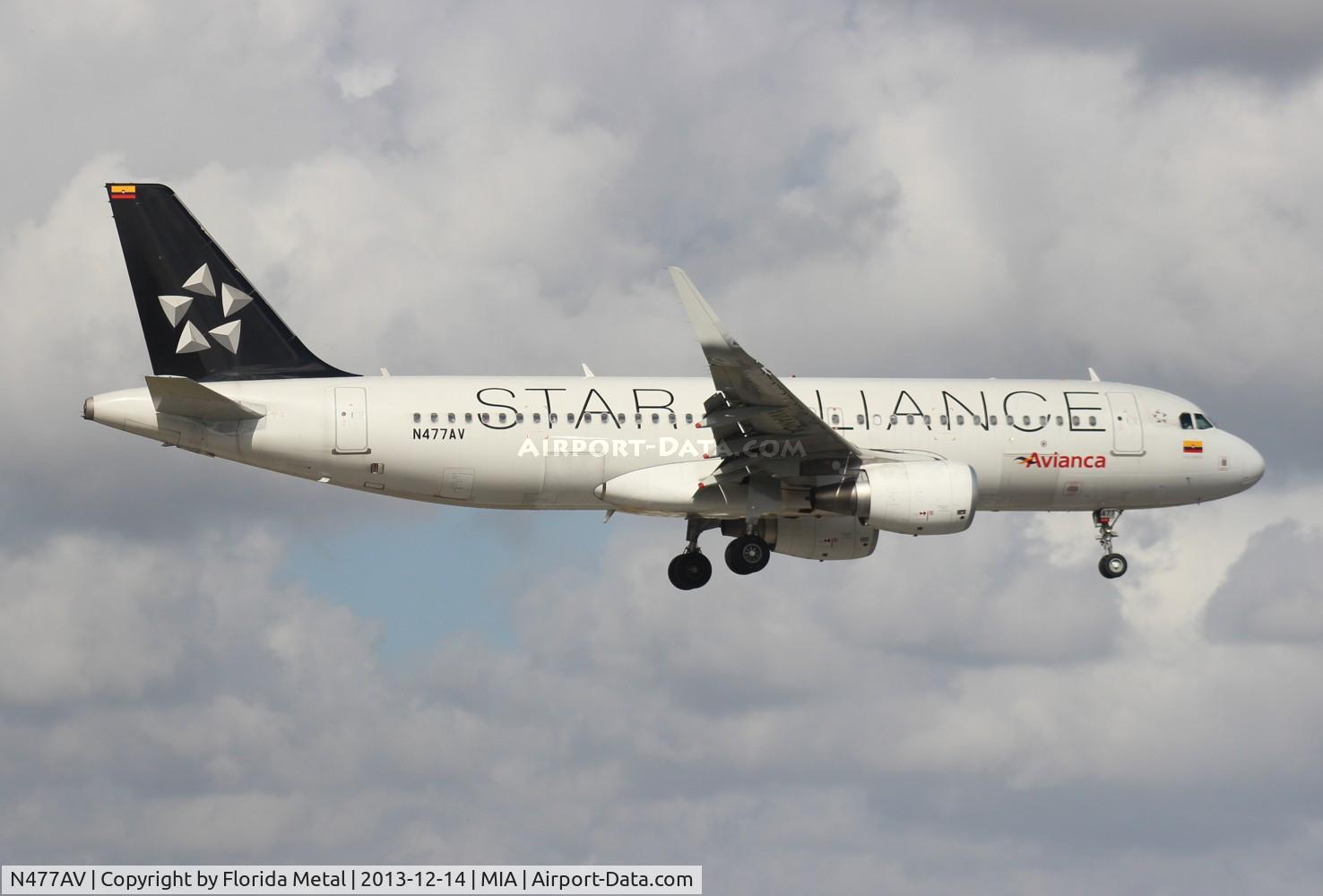 N477AV, 2013 Airbus A320-214 C/N 5477, Avianca Star Alliance A320