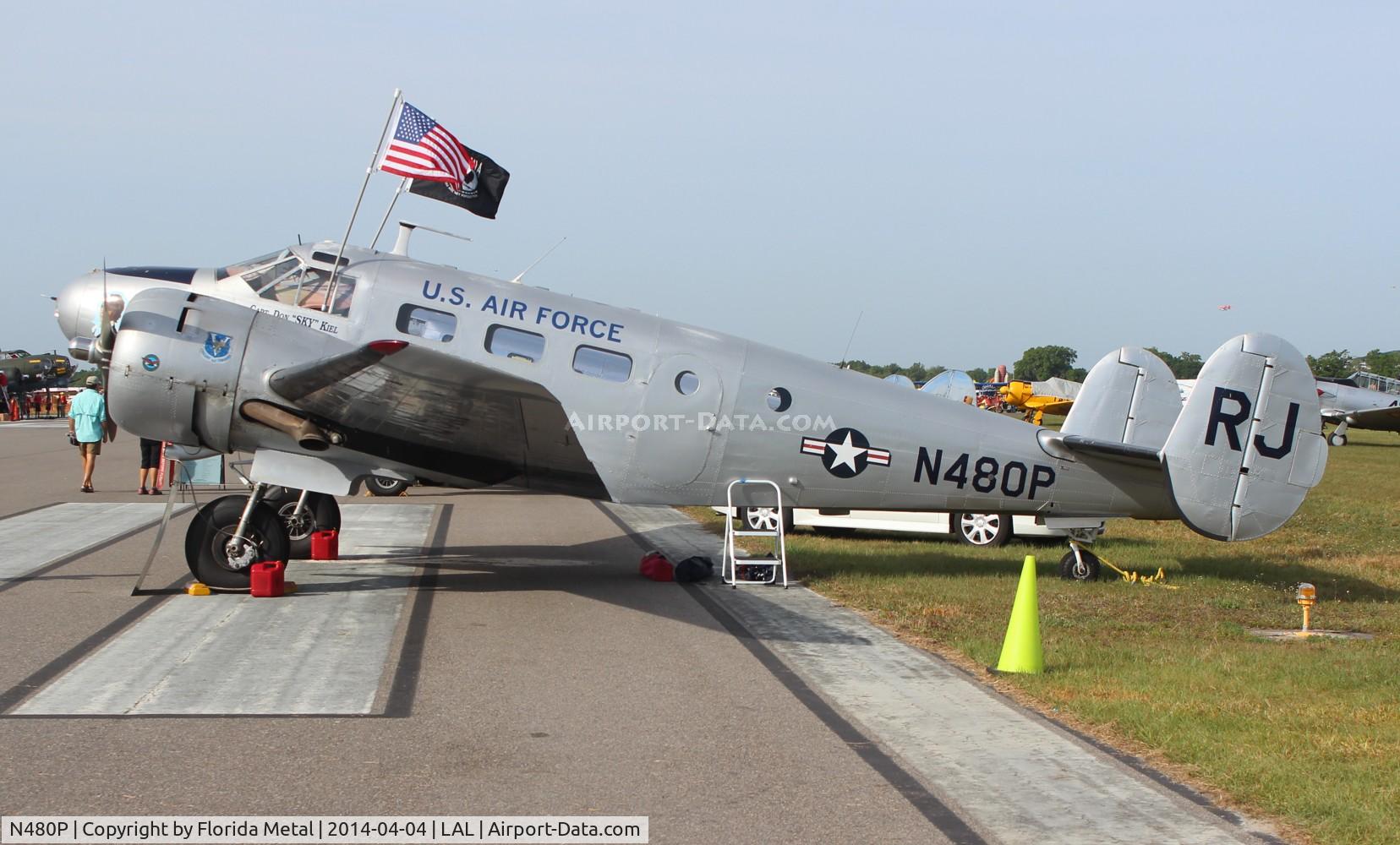 N480P, 1952 Beech C-45H Expeditor C/N AF-815 (52-10885), C-45H at Sun N Fun 2014